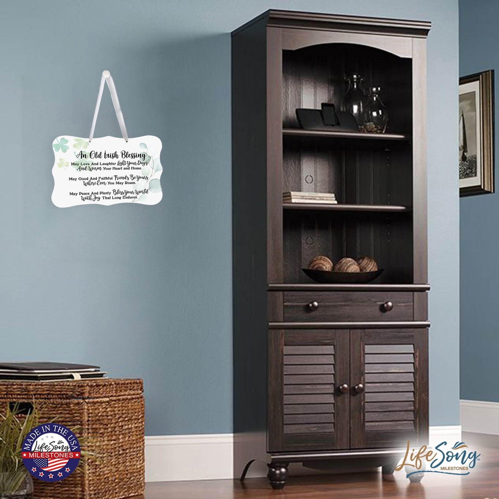 St. Patrick’s Day Irish Everyday Ribbon Wall Sign 8x12 - An Old Irish Blessing - LifeSong Milestones