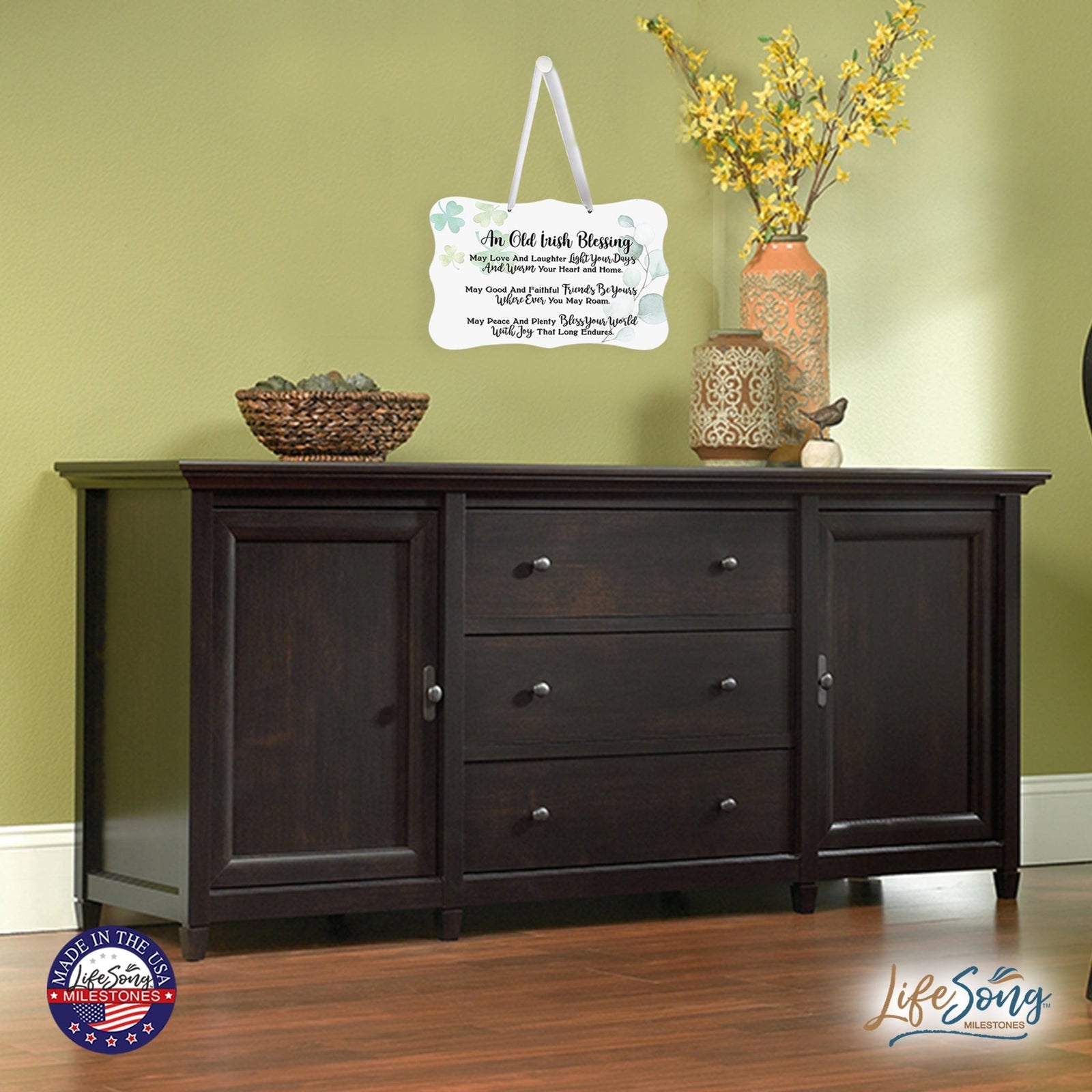 St. Patrick’s Day Irish Everyday Ribbon Wall Sign 8x12 - An Old Irish Blessing - LifeSong Milestones