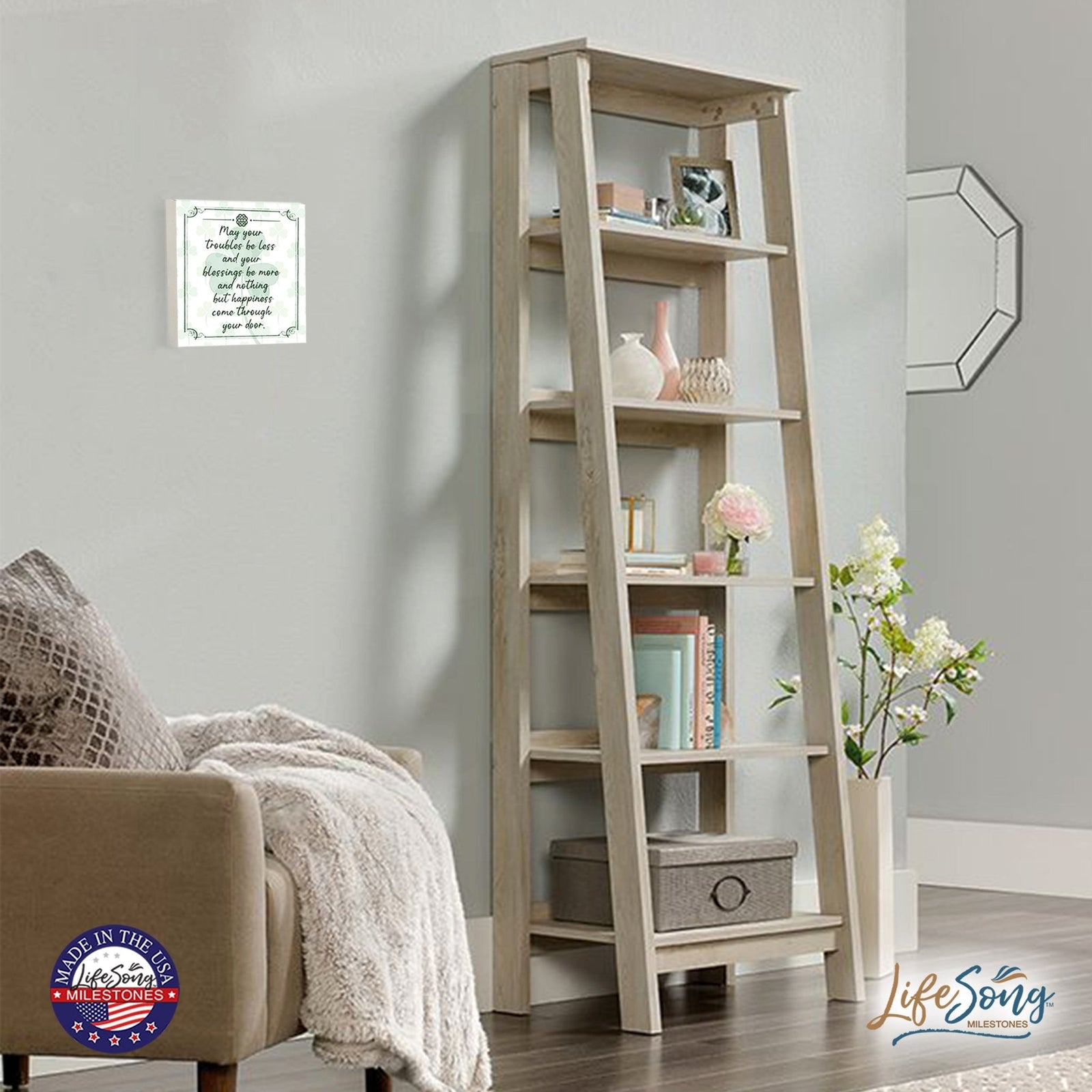 St. Patrick's Day Irish Everyday Shadow Box 6x6 - May Your Trouble Be Less - LifeSong Milestones