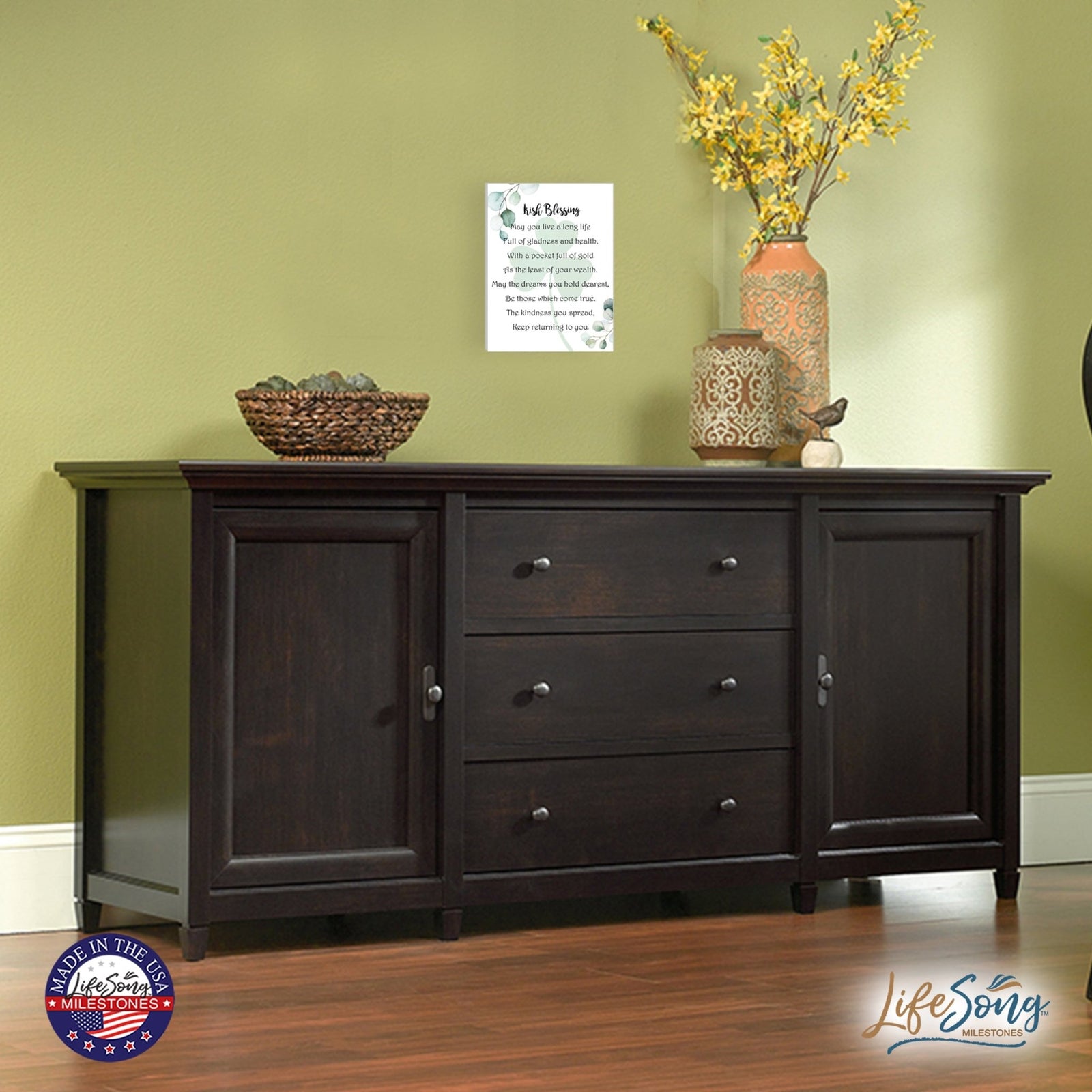 St. Patrick’s Day Irish Everyday Wooden Wall Plaque 6x8 - May You Live A Long - LifeSong Milestones