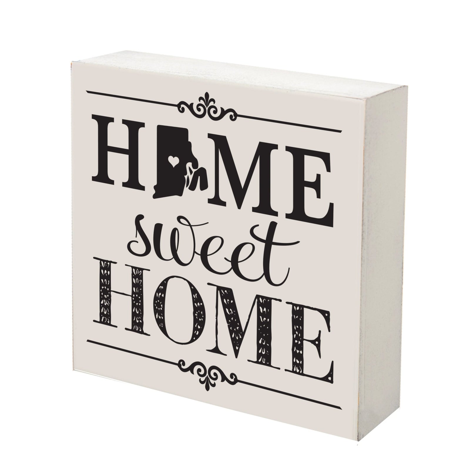 State Shadow Box Home Sweet Home 6x6 - Rhode Island - LifeSong Milestones