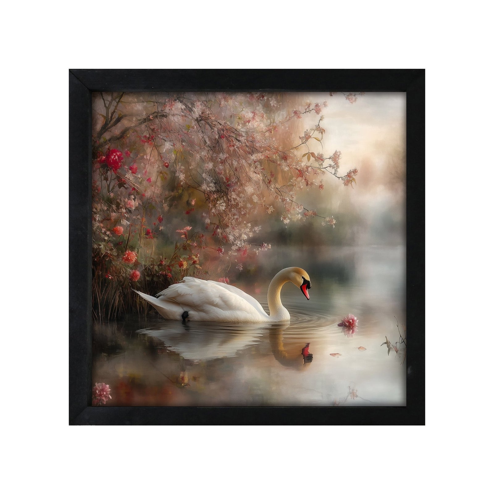 Swan Wall Art for Home — 20x20 Handcrafted Framed Wood Sign | Elegant Nature Décor Gift - LifeSong Milestones