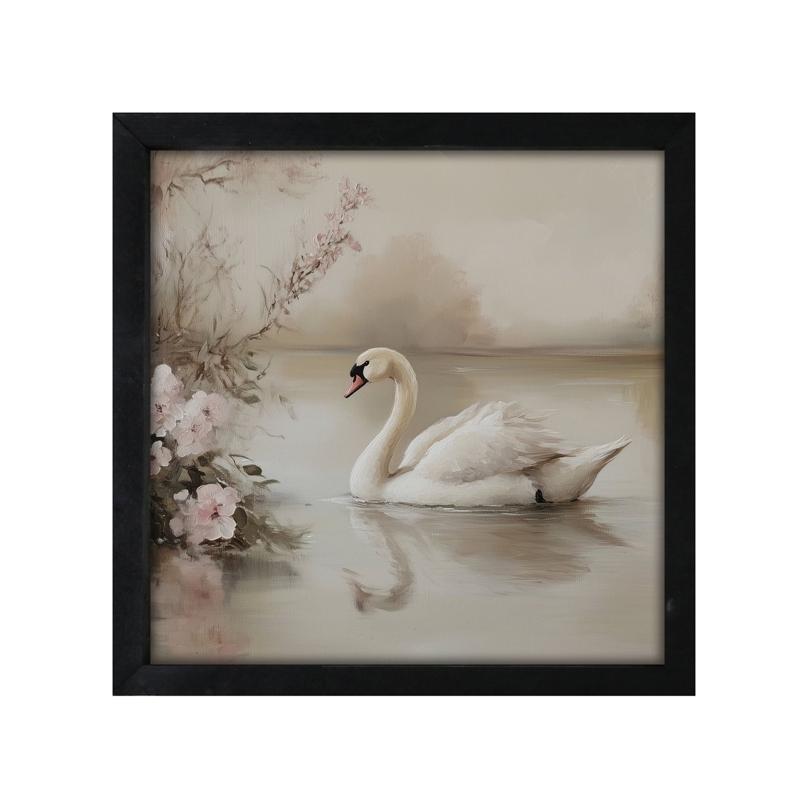 Swan Wall Art for Home — 20x20 Handcrafted Framed Wood Sign | Elegant Nature Décor Gift - LifeSong Milestones
