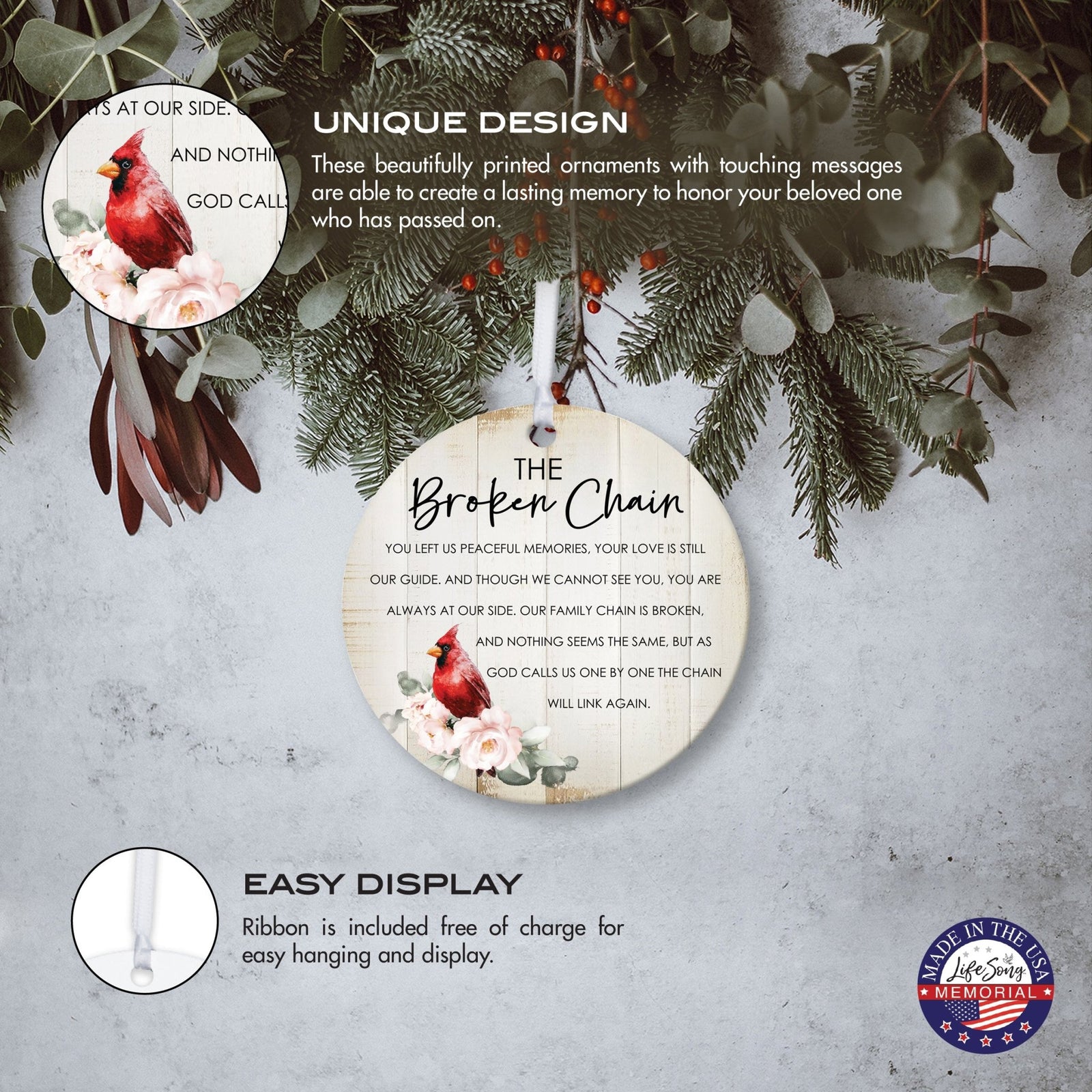 The Broken Chain Memorial Ornament | Ron Tranmer Poem Sympathy Gift - LifeSong Milestones