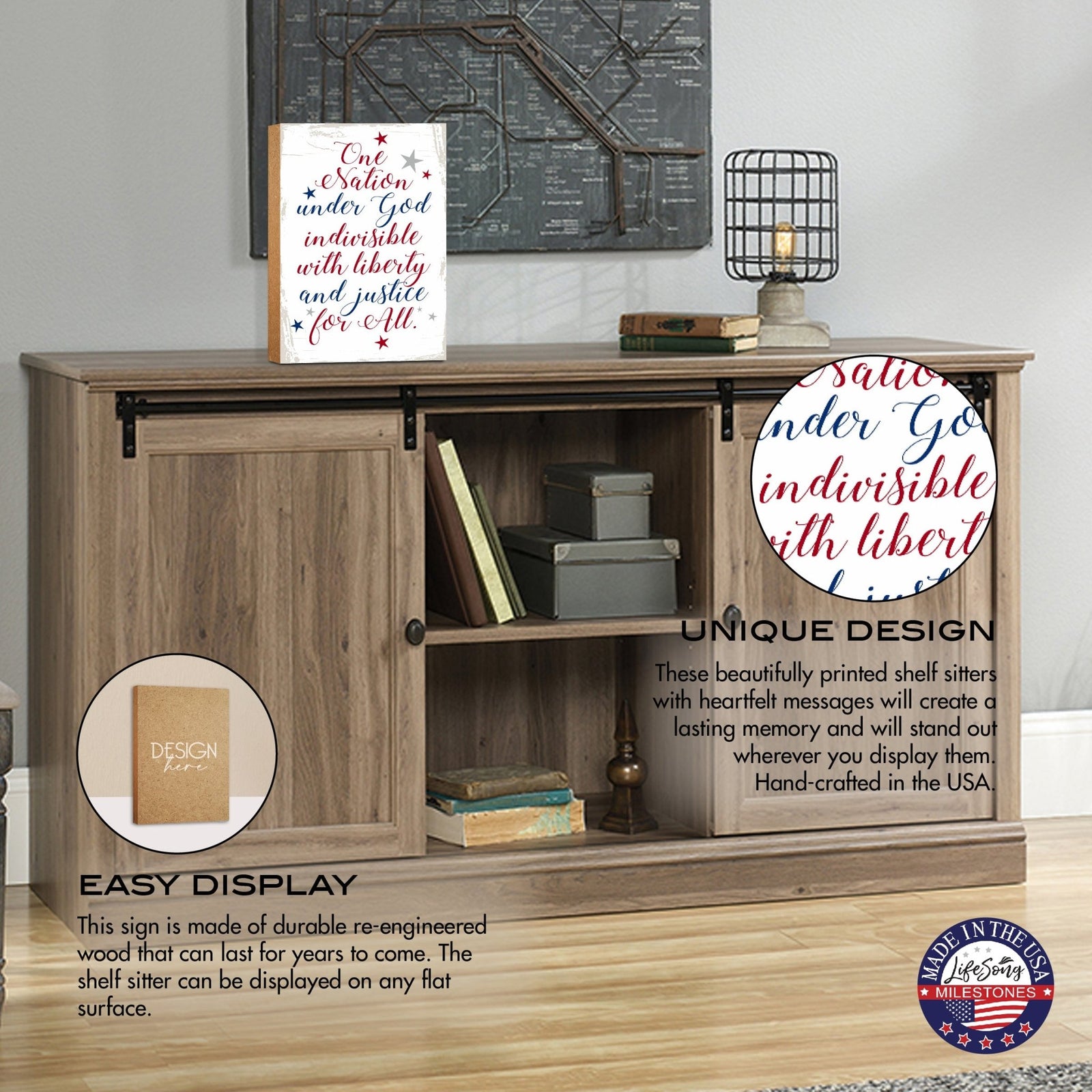 Unique Shelf Décor and Tabletop Americana Wooden Signs - LifeSong Milestones