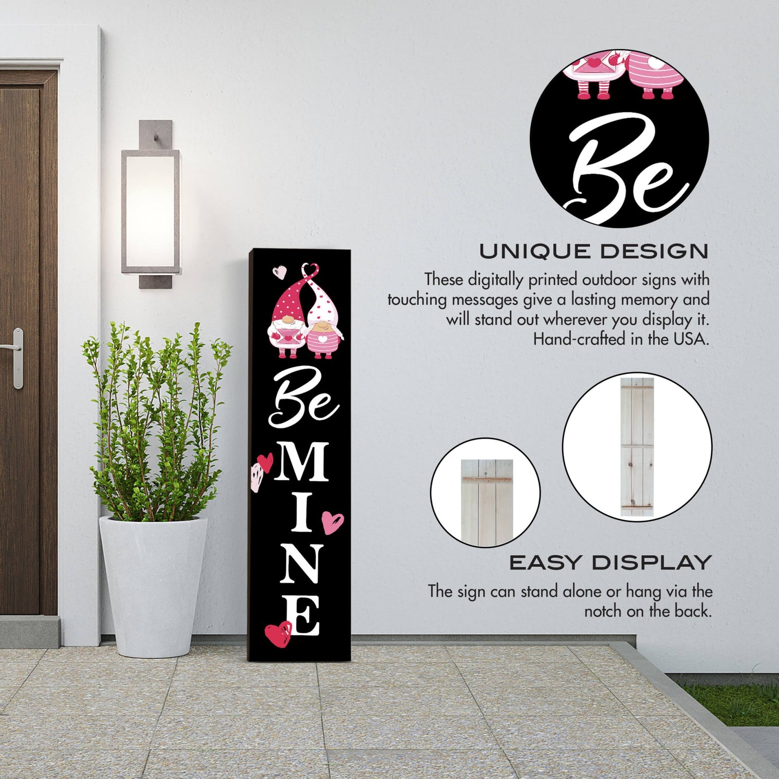 Valentine’s Day Wooden Modern Outdoor Porch Sign Home Decor - LifeSong Milestones