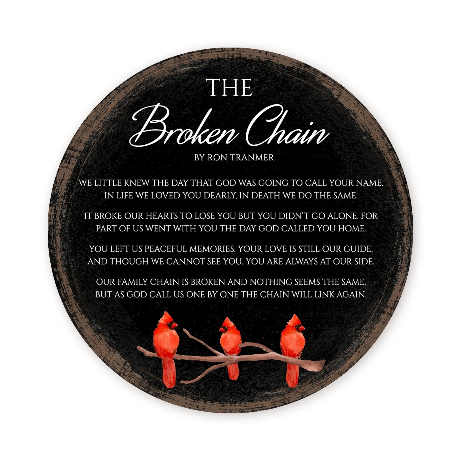 The Broken Chain Memorial Magnet - Cardinal Design - USA Made Bereavement Gift by Ron Tranmer