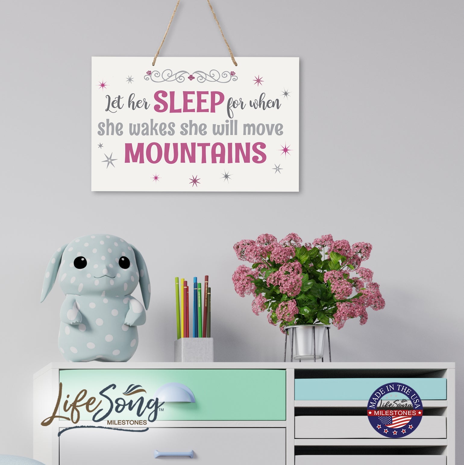 Wall Decor For Nursery Girls Bedroom Rope Hanging Wall Art Decoration - LifeSong Milestones