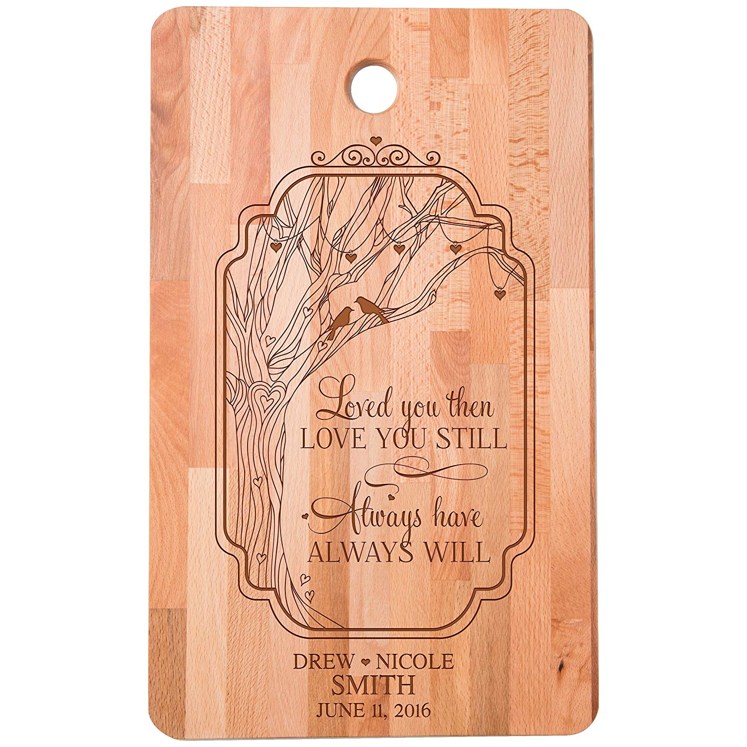 Wedding Anniversary Personalized Bamboo Cutting Board - LifeSong Milestones