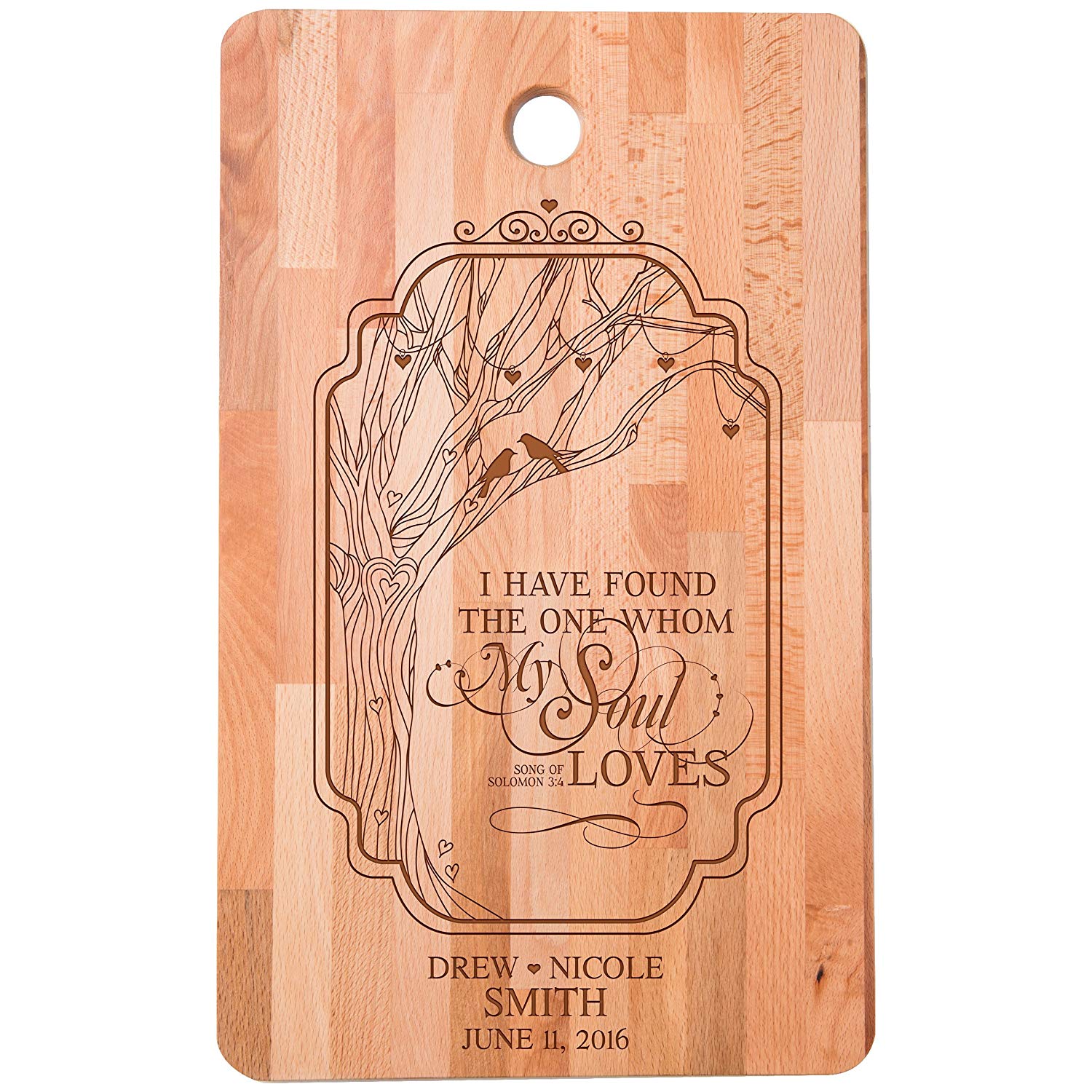 Wedding Anniversary Personalized Bamboo Cutting Board - My Soul Loves - LifeSong Milestones