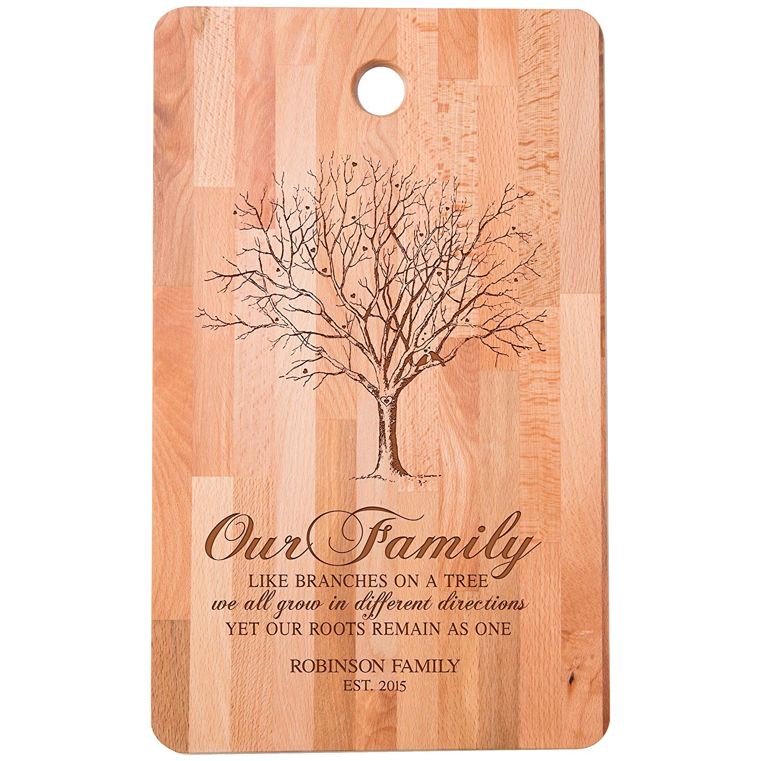 Wedding Anniversary Personalized Bamboo Cutting Board - Our Family - LifeSong Milestones