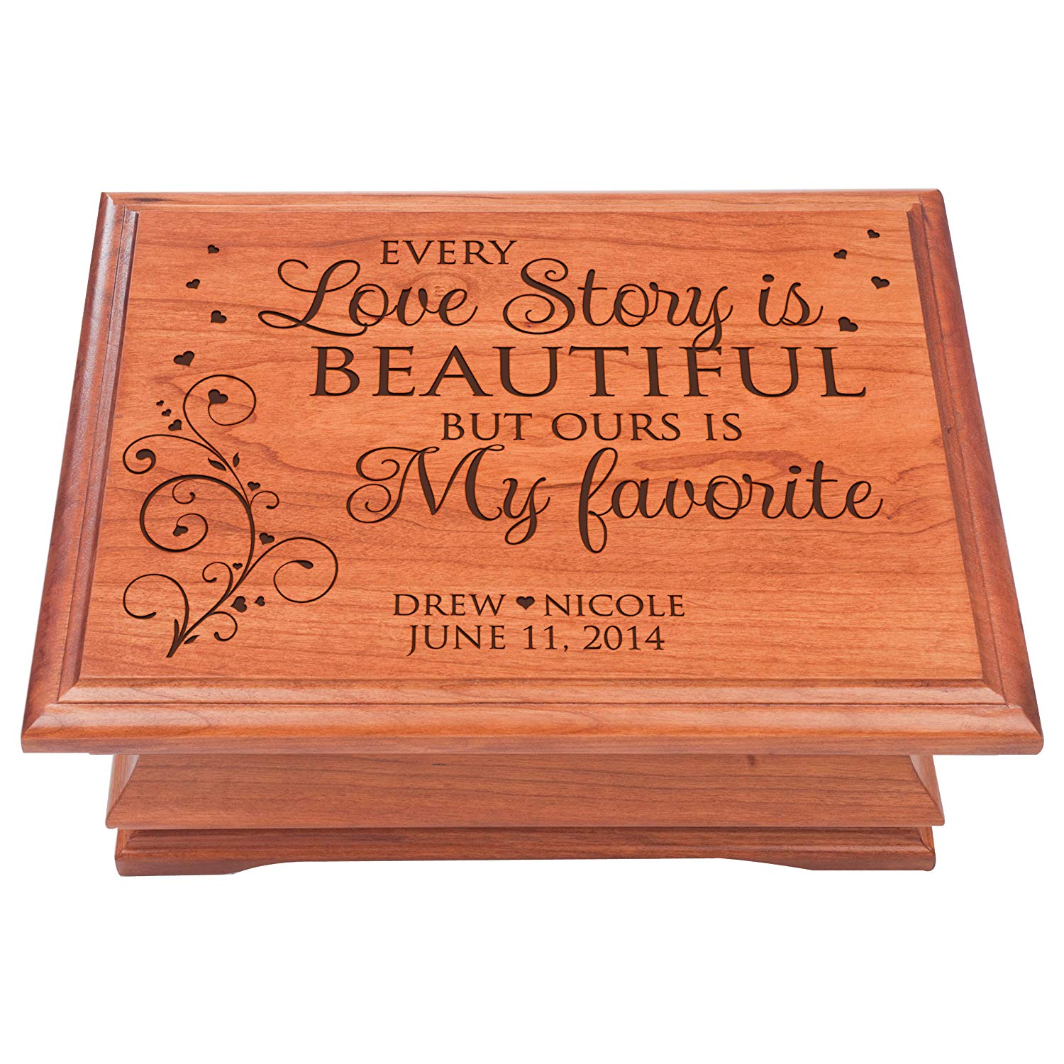 Wedding Anniversary Personalized Jewelry Box "Every Love Story" - LifeSong Milestones