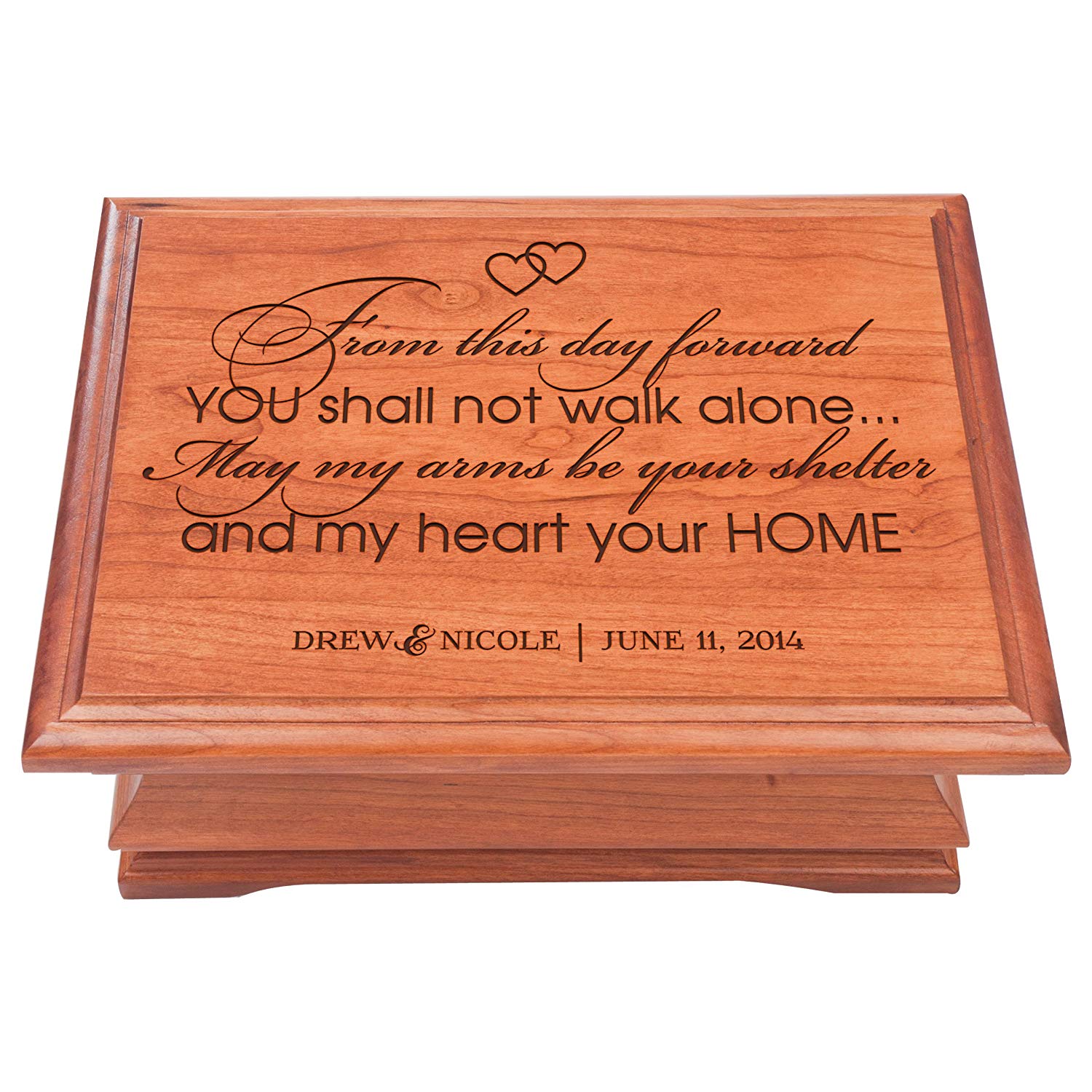 Wedding Anniversary Personalized Jewelry Box "My Heart Your Home" - LifeSong Milestones