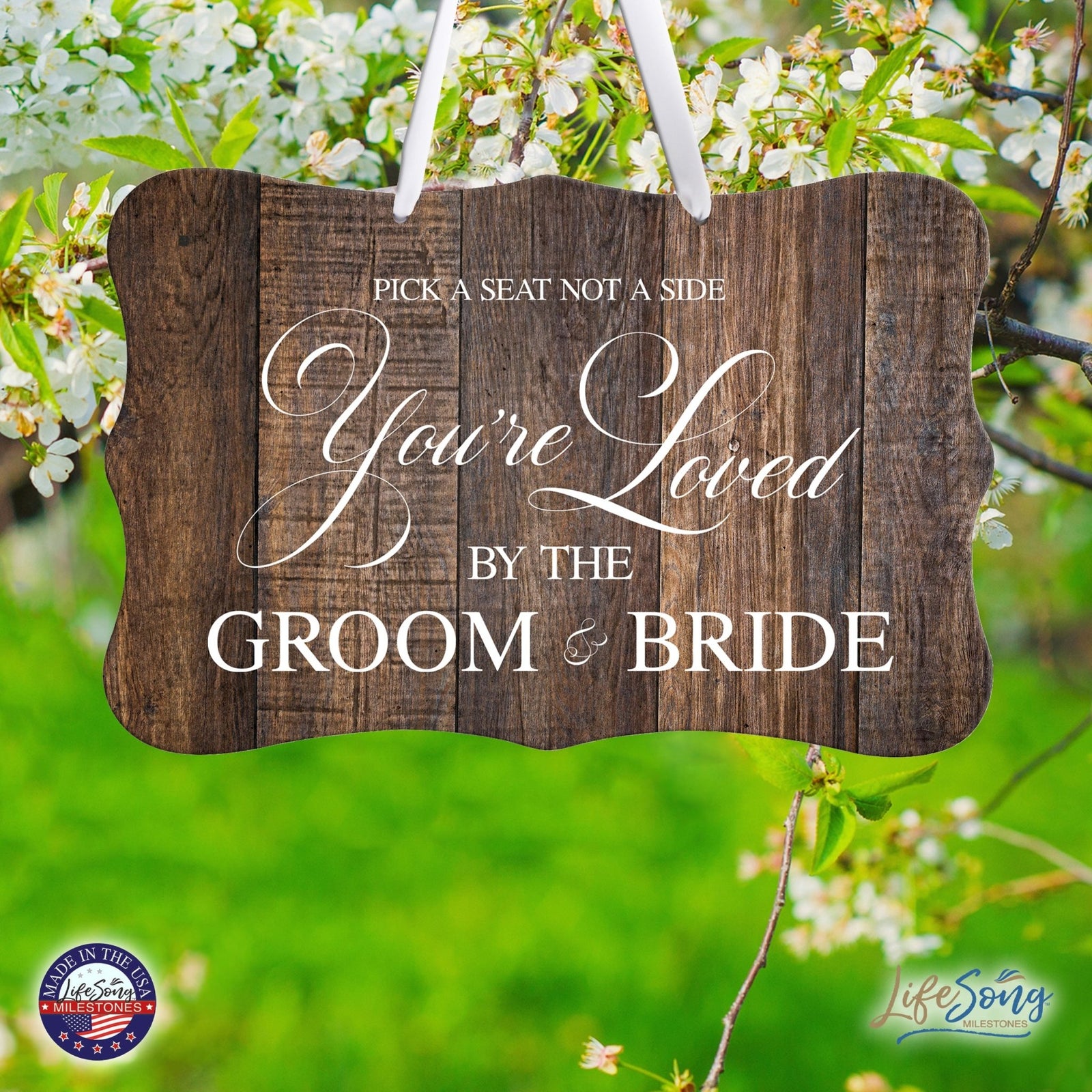 Wedding Wall Hanging Signs For Ceremony And Reception For Couples - Pick A Seat - LifeSong Milestones