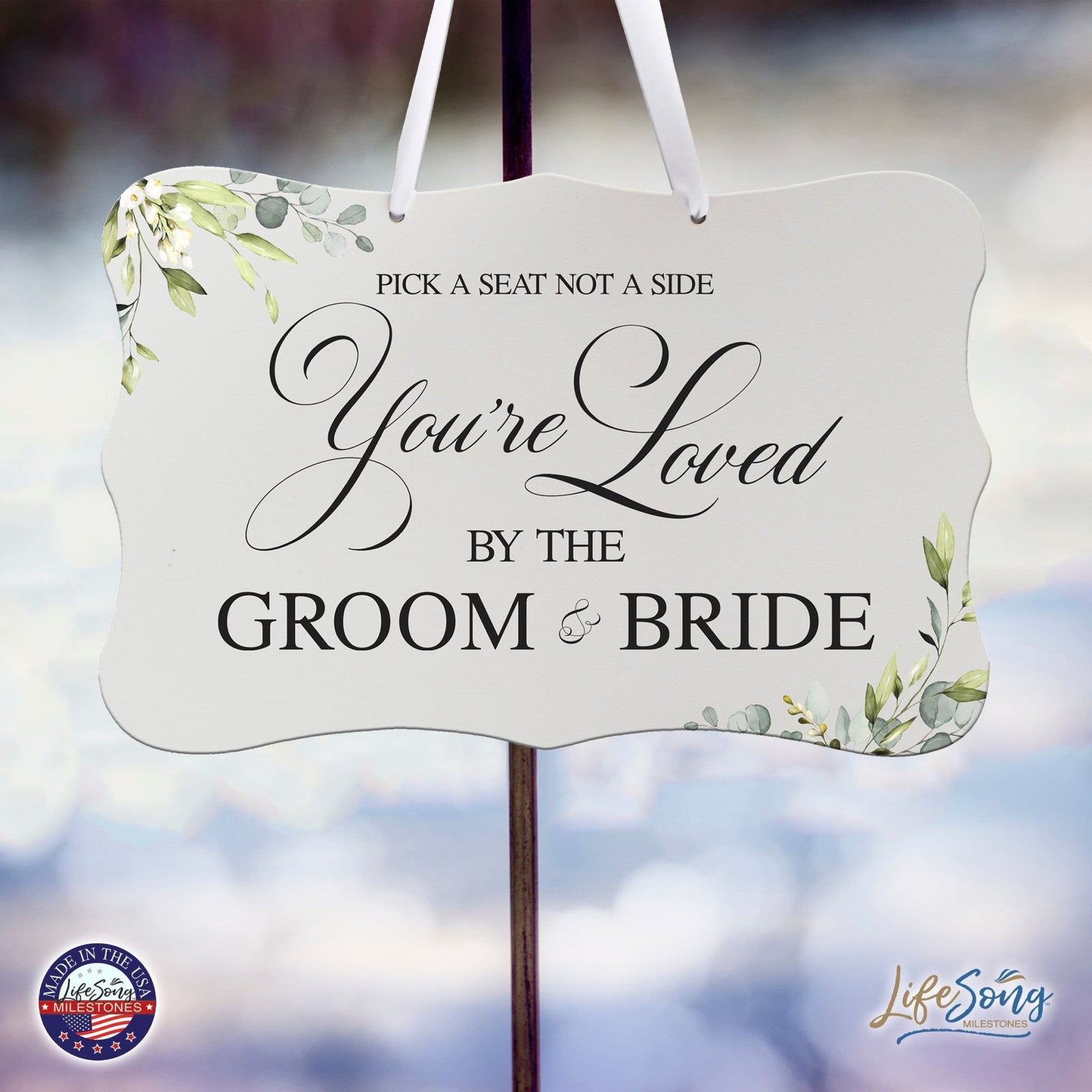 Wedding Wall Hanging Signs For Ceremony And Reception For Couples - Pick A Seat - LifeSong Milestones
