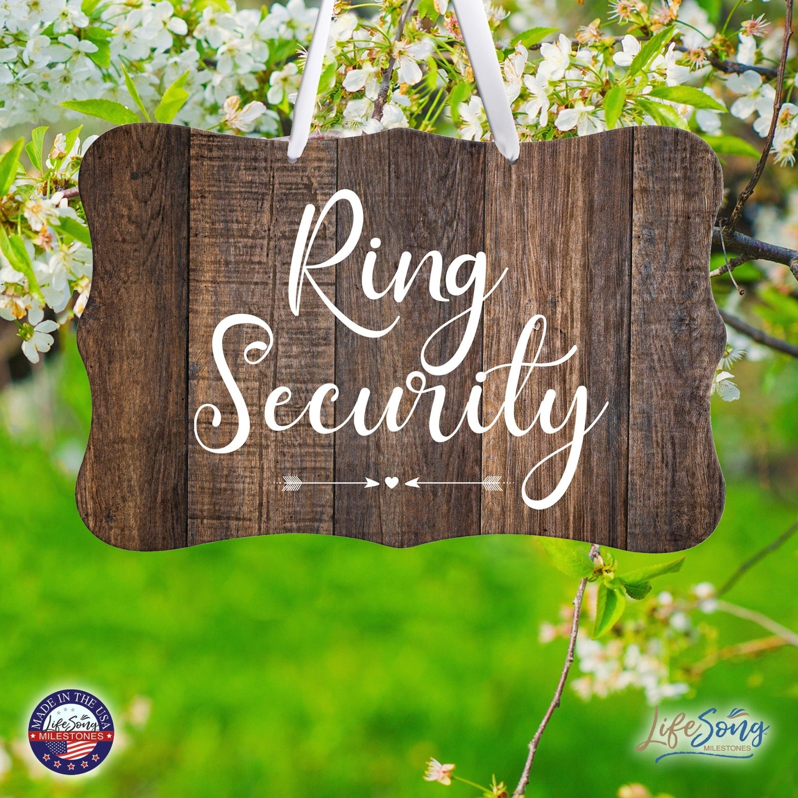 Wedding Wall Hanging Signs For Ceremony And Reception For Couples - Ring Security - LifeSong Milestones