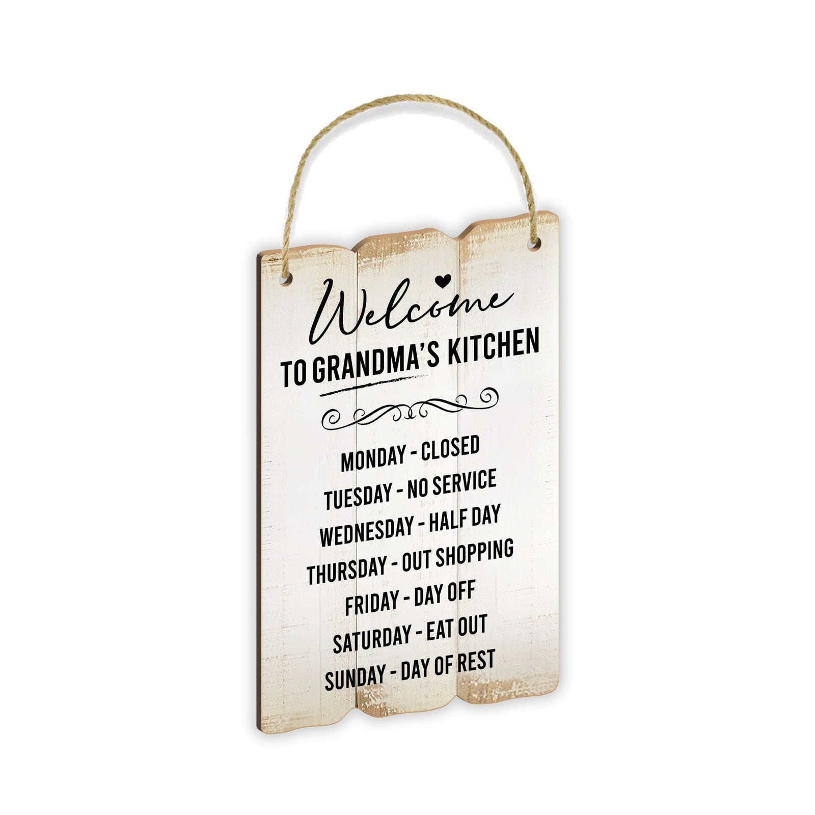 Welcome Grandma’s Kitchen Inspirational Wooden Wall Hanging Shaped Rope Sign Kitchen Home Décor - LifeSong Milestones