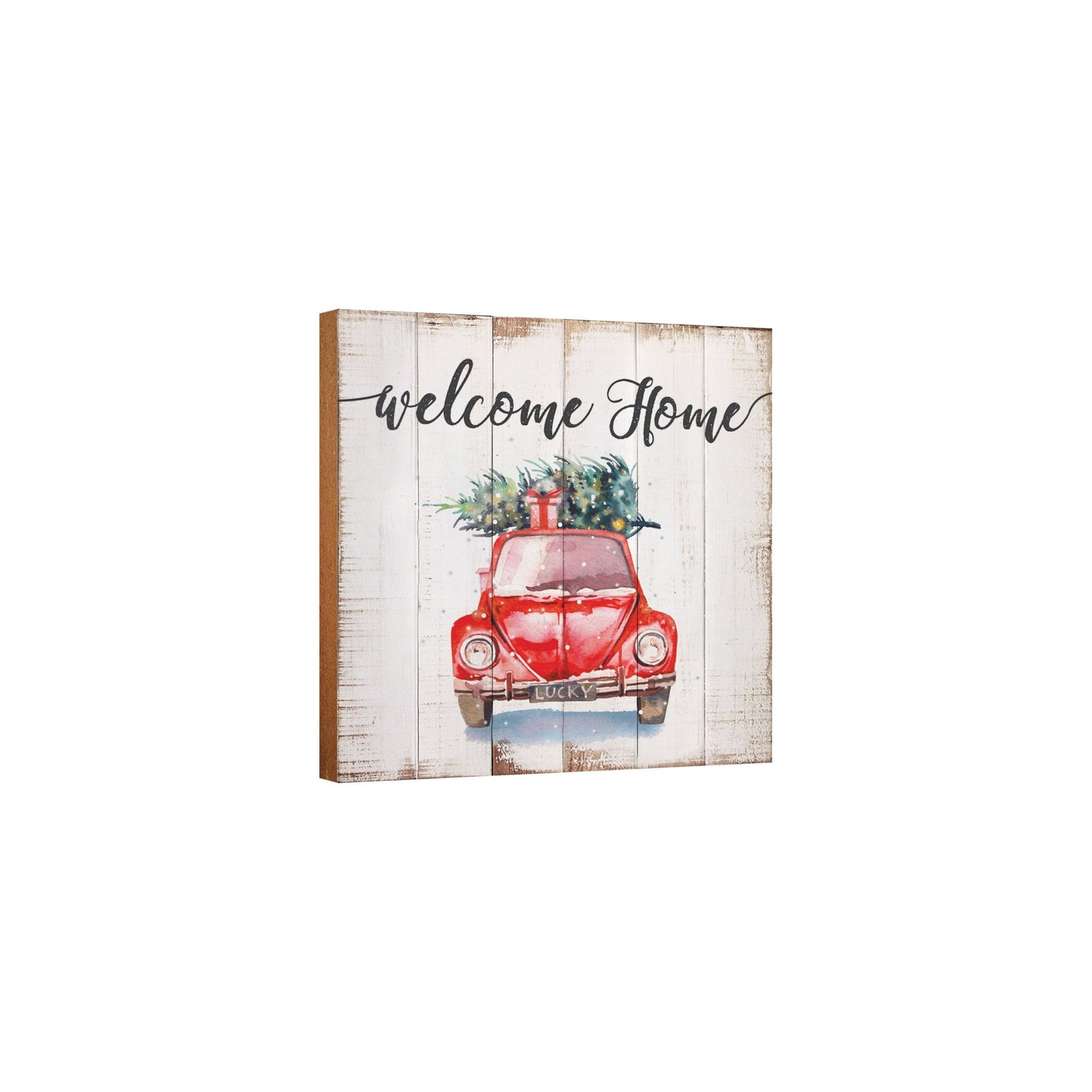 Welcome Home | Wooden Christmas Sign 6x6 - LifeSong Milestones