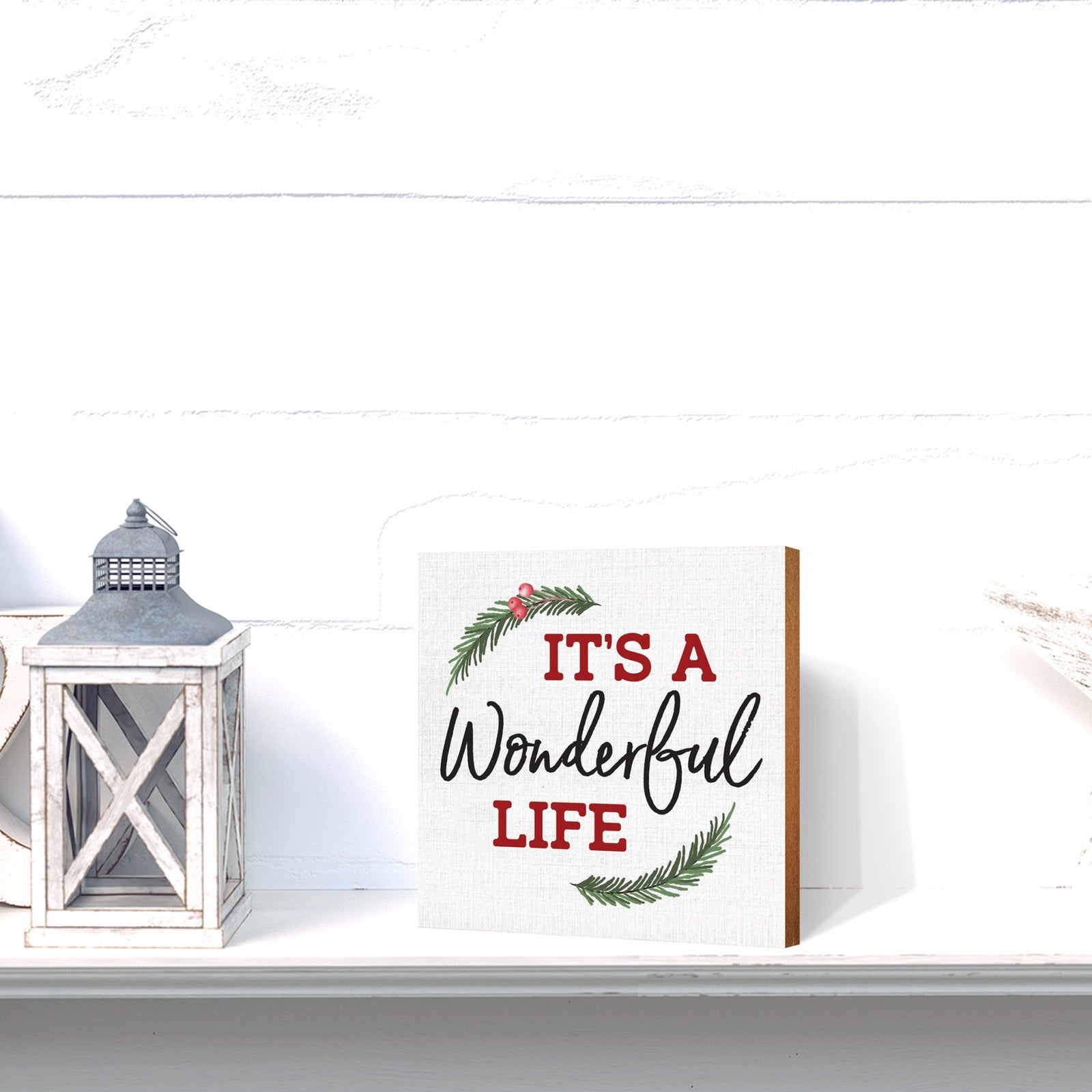 Welcome Home | Wooden Christmas Sign 6x6 - LifeSong Milestones