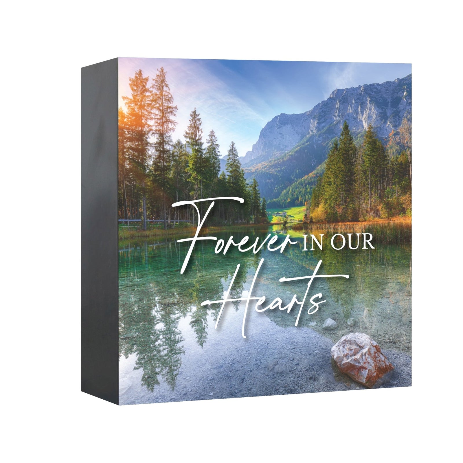 Wood Cremation Urn – “Forever in Our Hearts” Memorial Keepsake for Human Ashes - LifeSong Milestones
