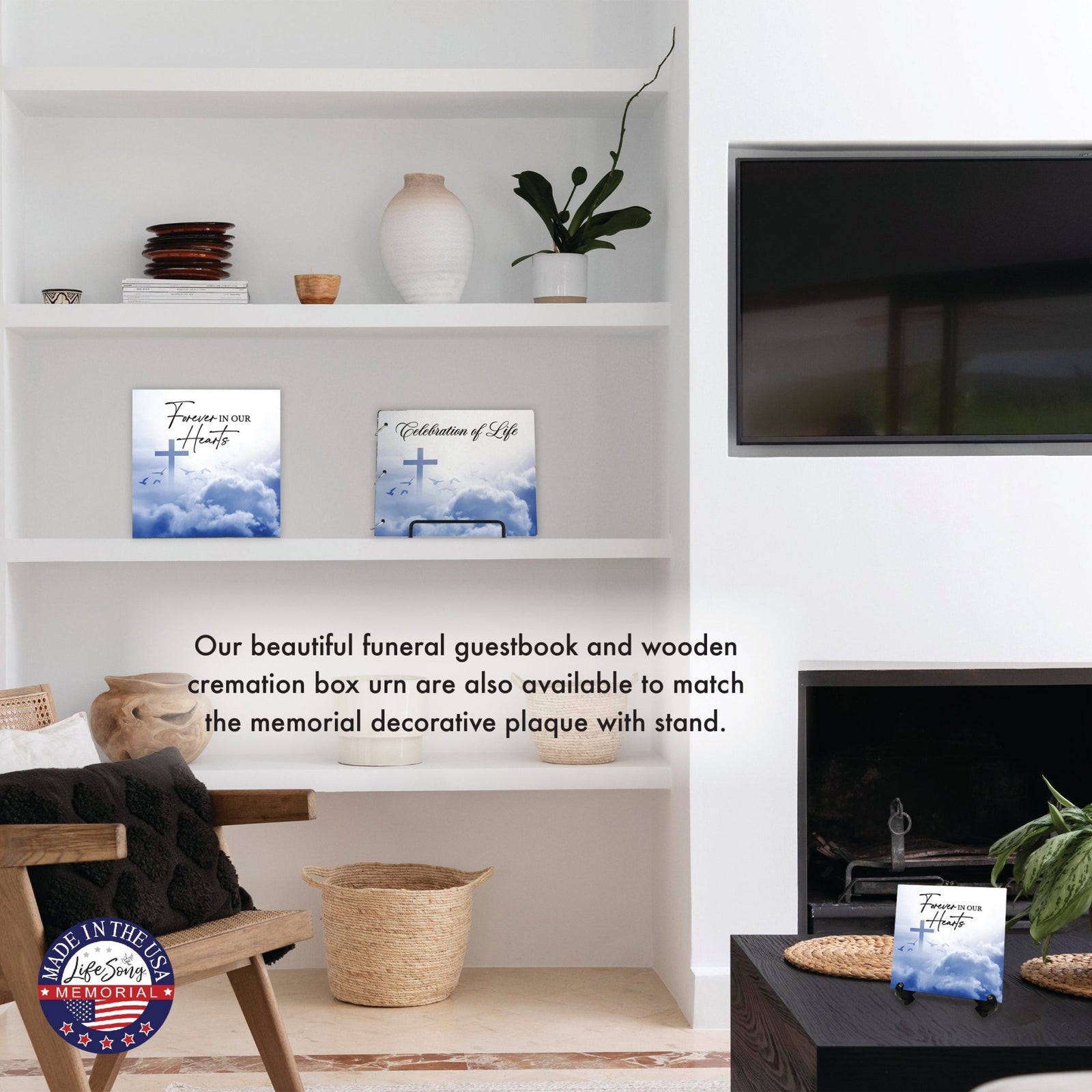 Wood Cremation Urn – “Forever in Our Hearts” Memorial Keepsake for Human Ashes - LifeSong Milestones