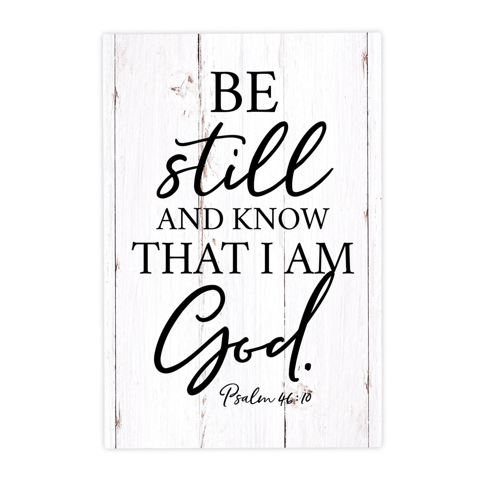 Wood Wall Sign with Inspirational Bible Verse Be Still And Know Table Top Home Office Desk Decoration 5.5x8in - LifeSong Milestones