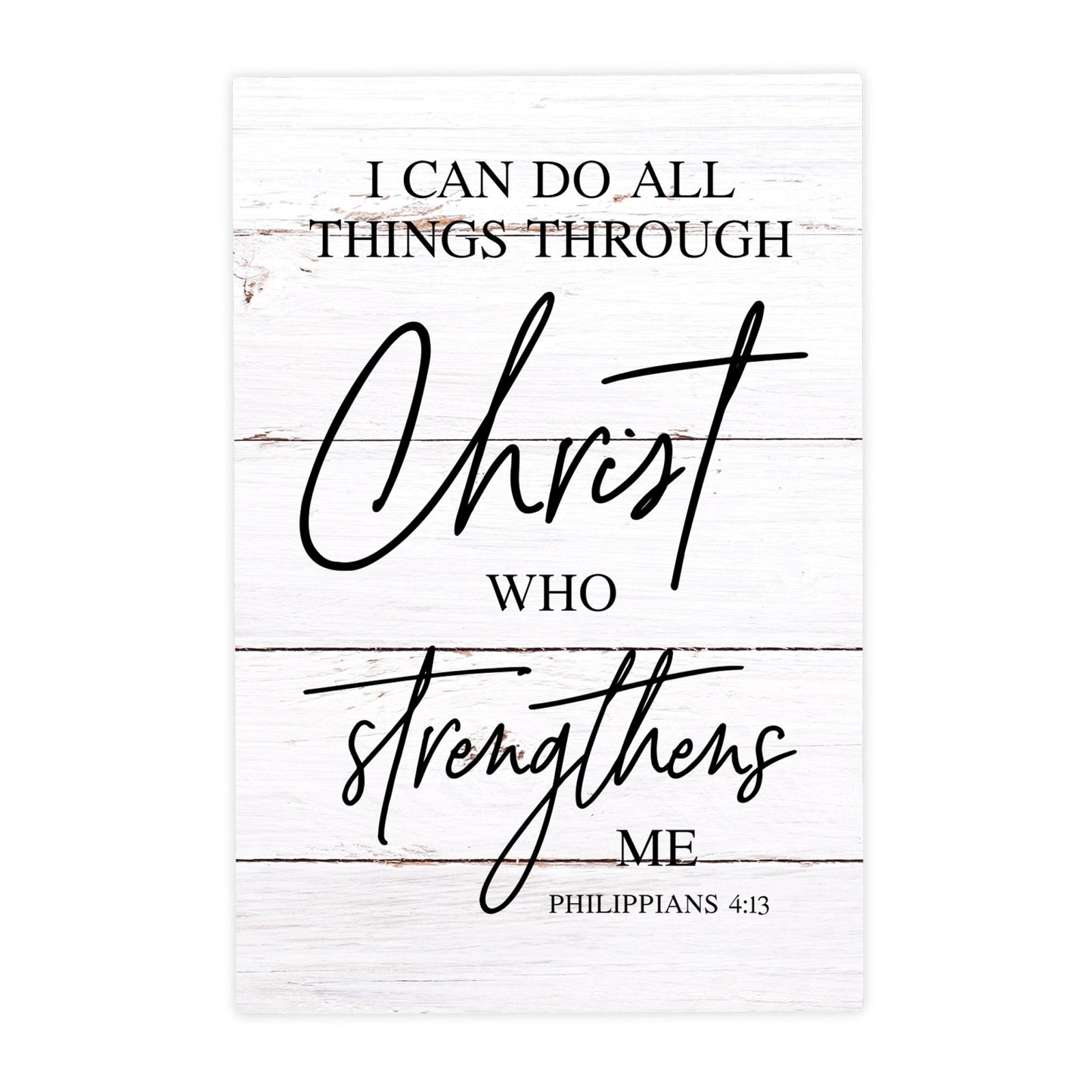 Wood Wall Sign with Inspirational Bible Verse I Can Do All Things Table Top Home Office Desk Decoration 5.5x8in - LifeSong Milestones