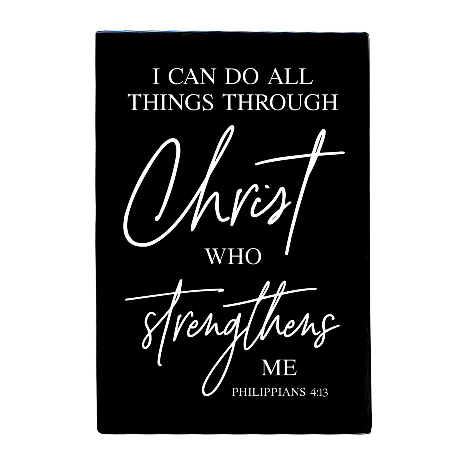 Wood Wall Sign with Inspirational Bible Verse I Can Do All Things Table Top Home Office Desk Decoration 5.5x8in - LifeSong Milestones
