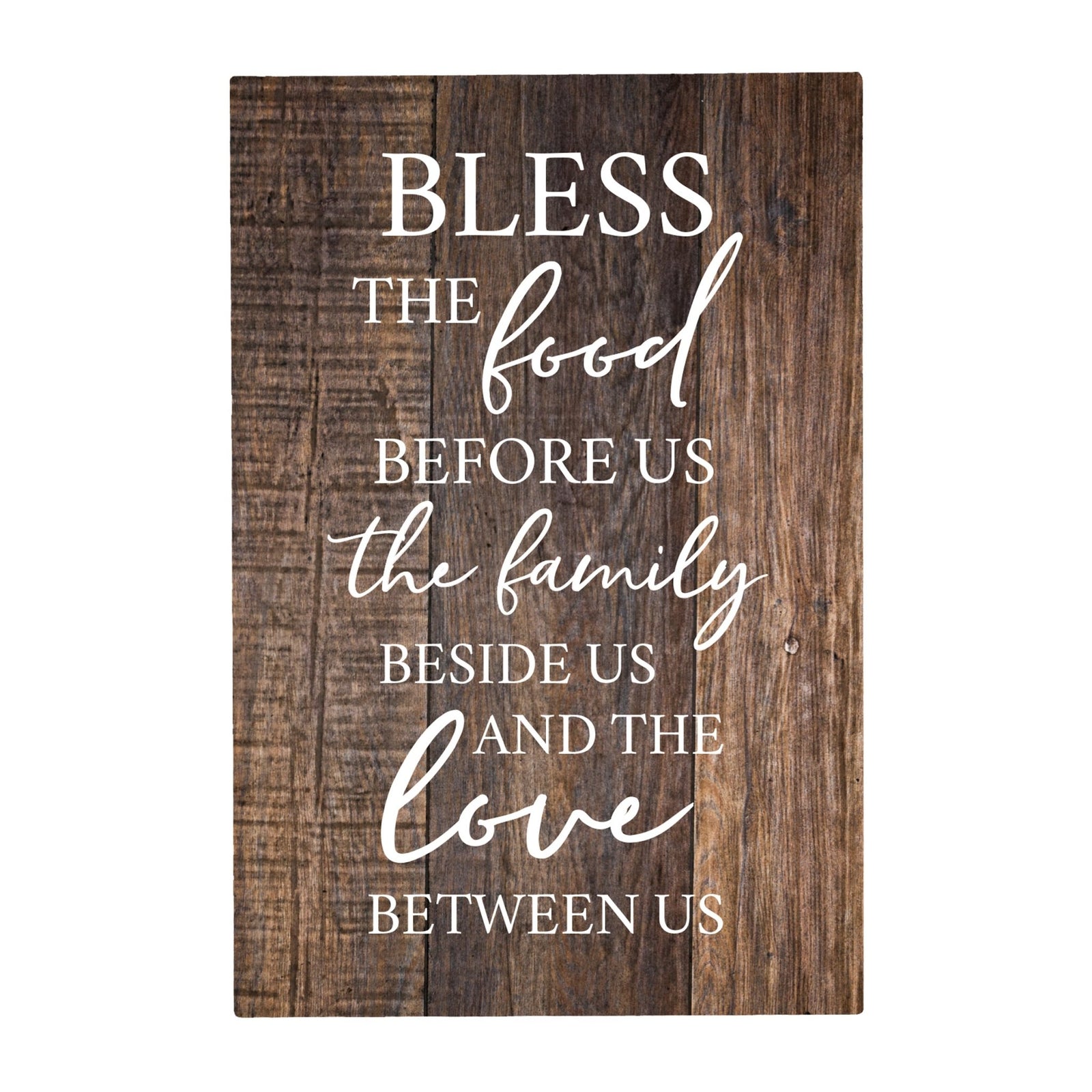 Wood Wall Sign with Inspirational Bible Verse The Food Before Us (The Family) Table Top Home Office Desk Decoration 5.5x8in - LifeSong Milestones