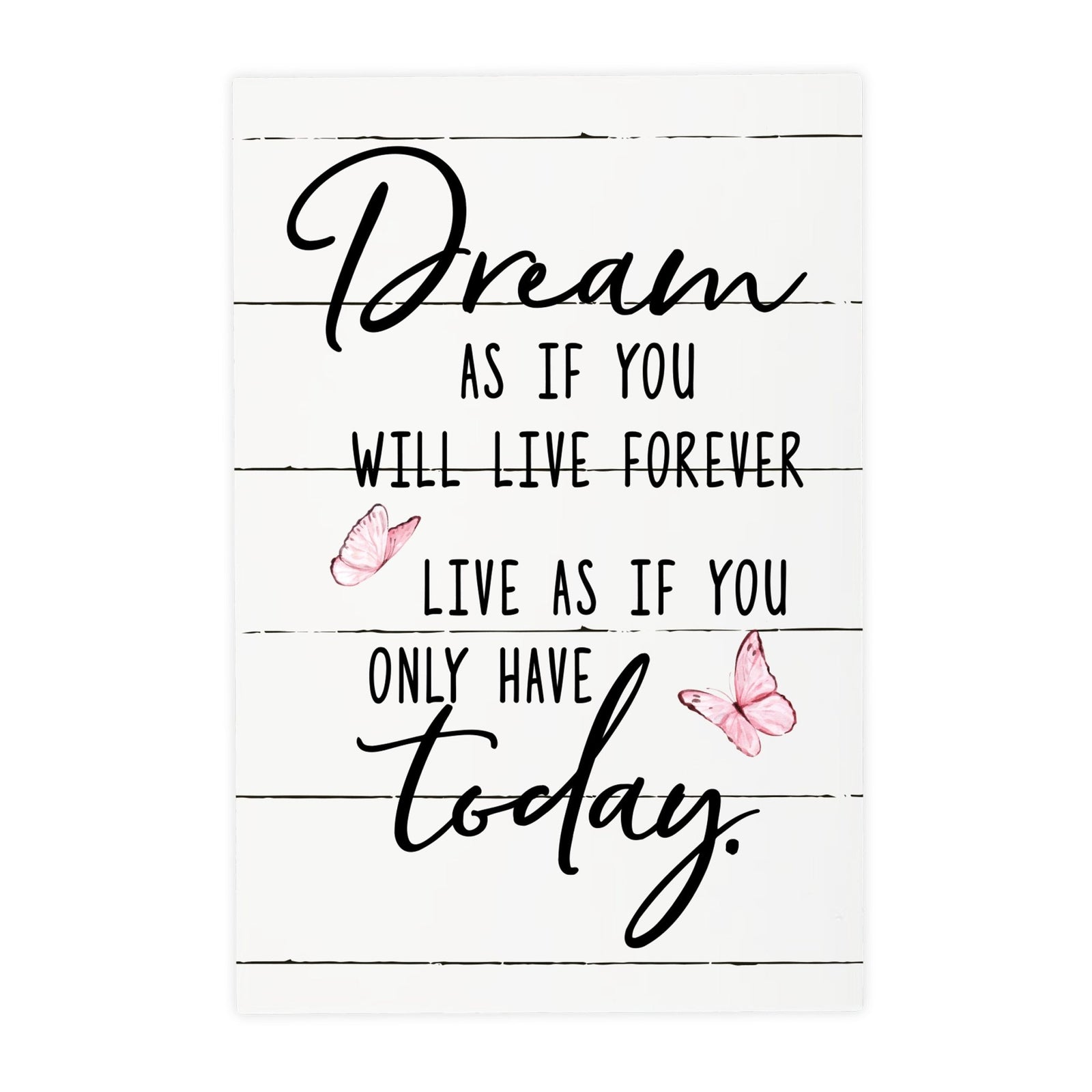 Wood Wall Sign with Inspirational Quote Dream As If You Table Top Home Office Desk Decoration 5.5x8in - LifeSong Milestones