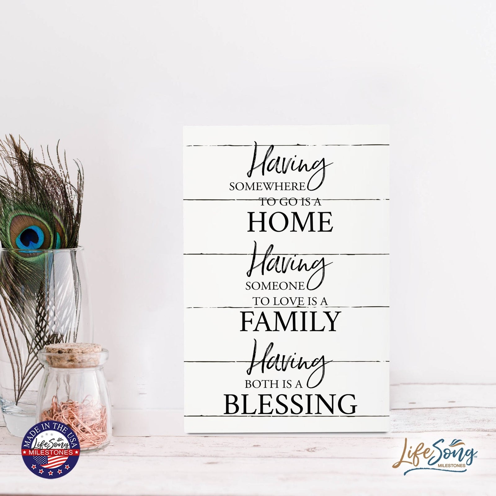 Wood Wall Sign with Inspirational Quote Having Somewhere To go Table Top Home Office Desk Decoration 5.5x8in - LifeSong Milestones