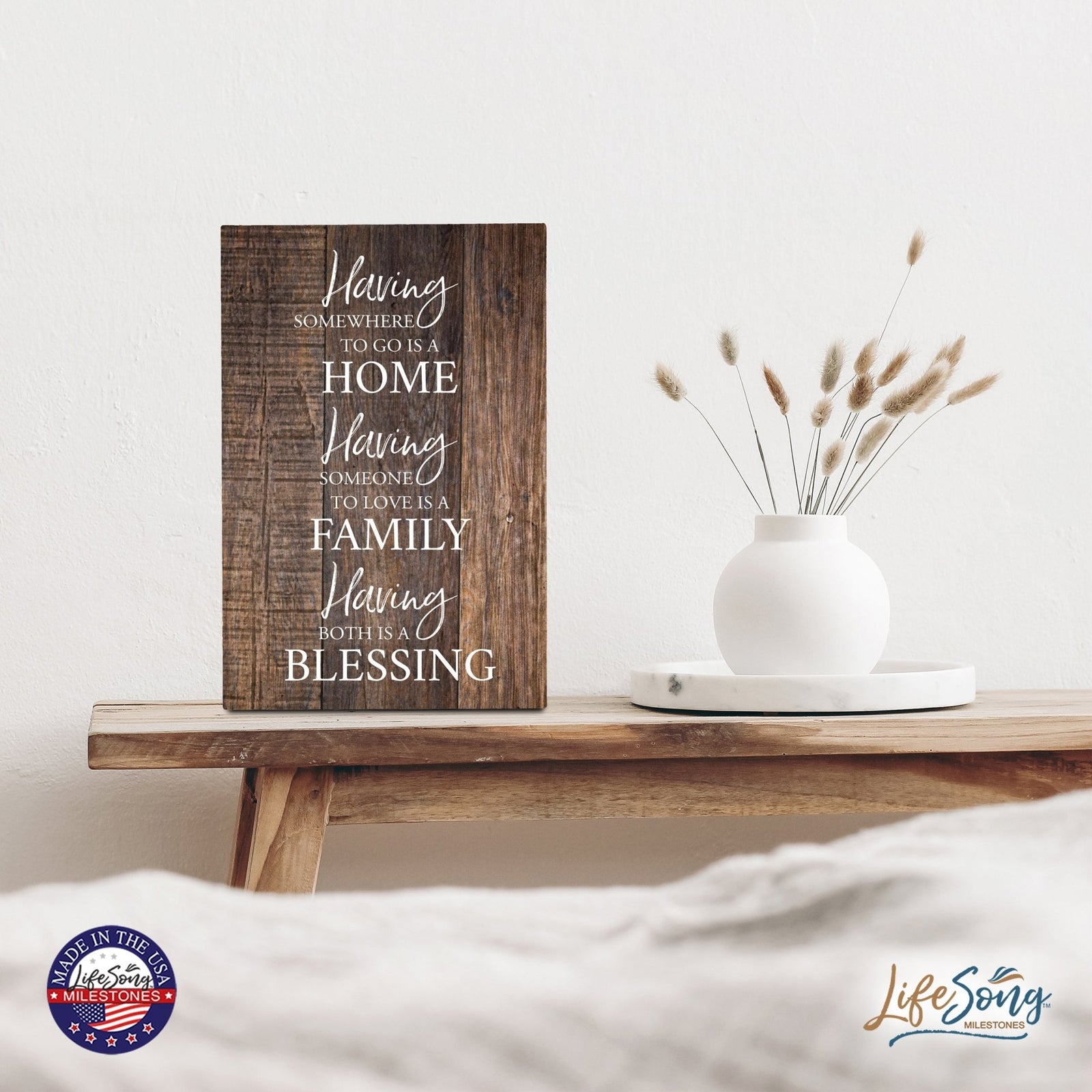 Wood Wall Sign with Inspirational Quote Having Somewhere To go Table Top Home Office Desk Decoration 5.5x8in - LifeSong Milestones