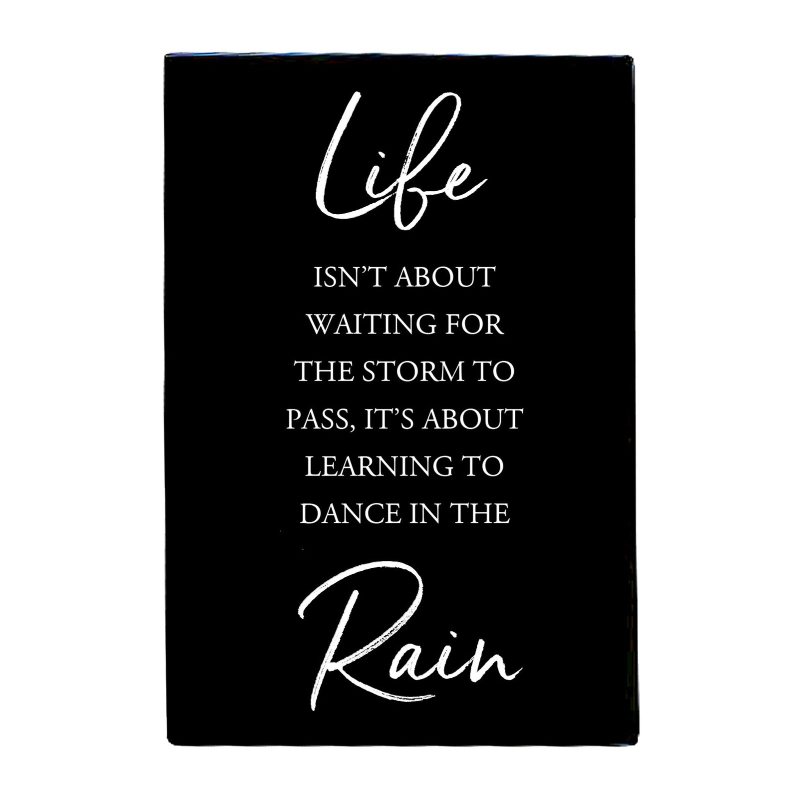 Wood Wall Sign with Inspirational Quote Life Isn’t About Waiting Table Top Home Office Desk Decoration 5.5x8in - LifeSong Milestones