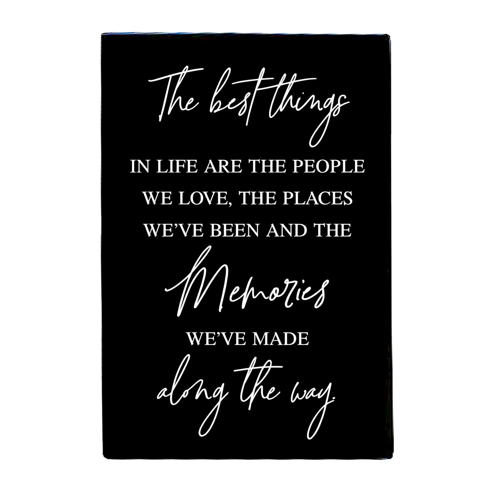 Wood Wall Sign with Inspirational Quote The Best Things In Life Table Top Home Office Desk Decoration 5.5x8in - LifeSong Milestones
