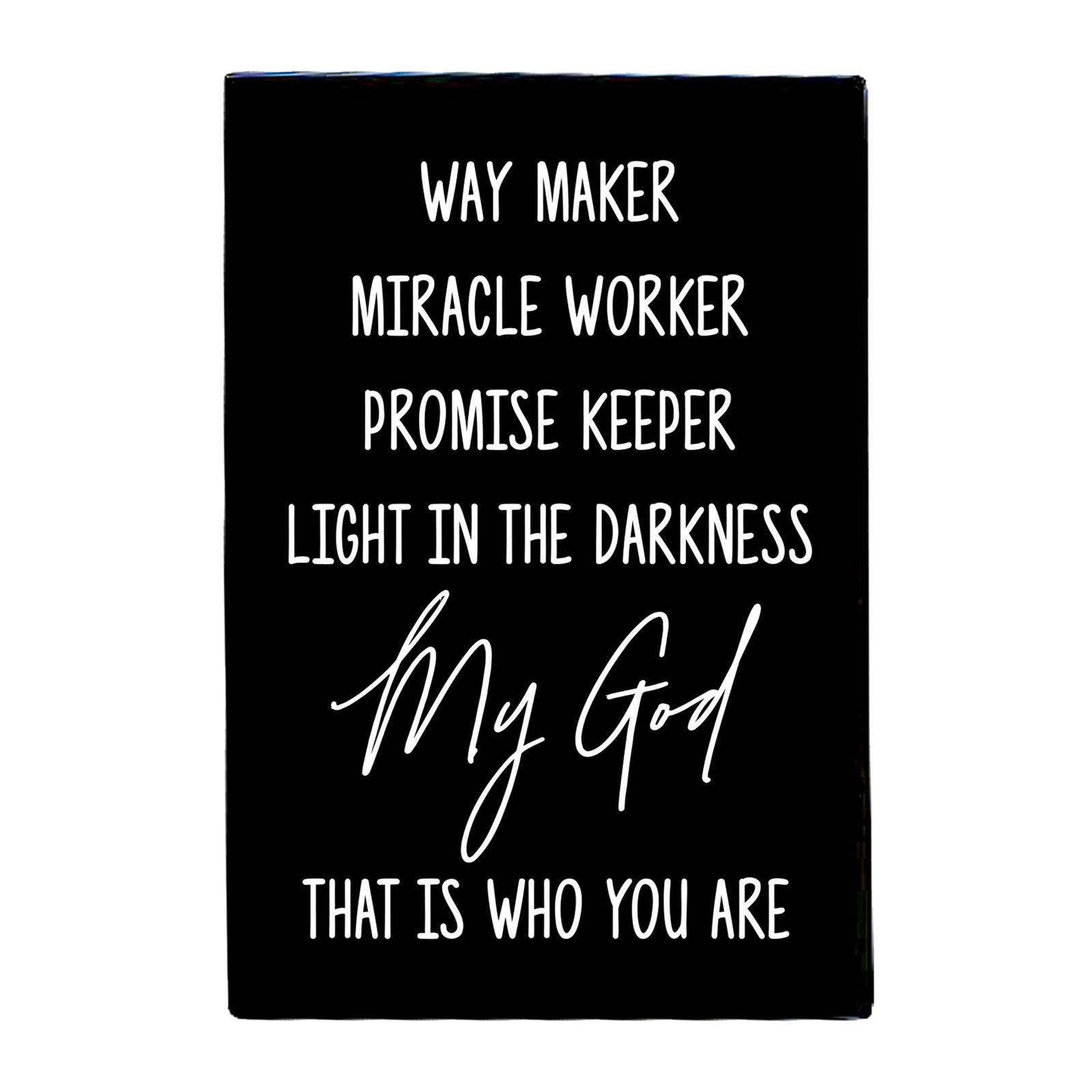 Wood Wall Sign with Inspirational Quote Way Maker Miracle Worker Table Top Home Office Desk Decoration 5.5x8in - LifeSong Milestones