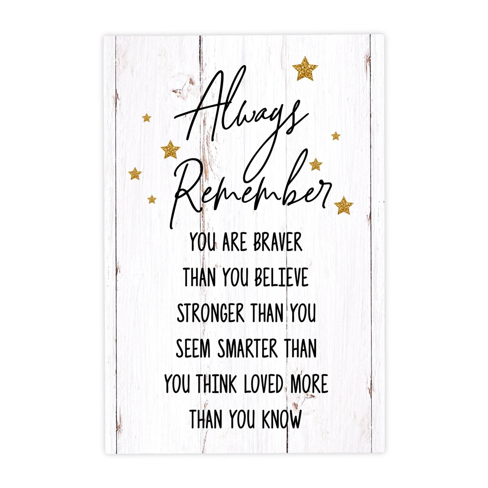 Wood Wall Sign with Inspirational Quotes Always Remember You Are Table Top Home Office Desk Decoration 5.5x8in - LifeSong Milestones