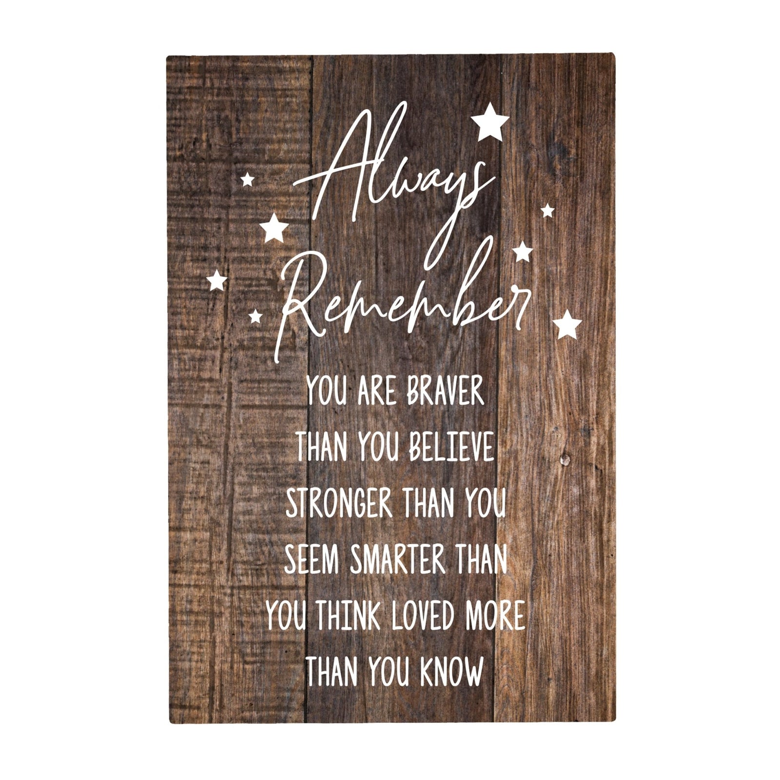 Wood Wall Sign with Inspirational Quotes Always Remember You Are Table Top Home Office Desk Decoration 5.5x8in - LifeSong Milestones