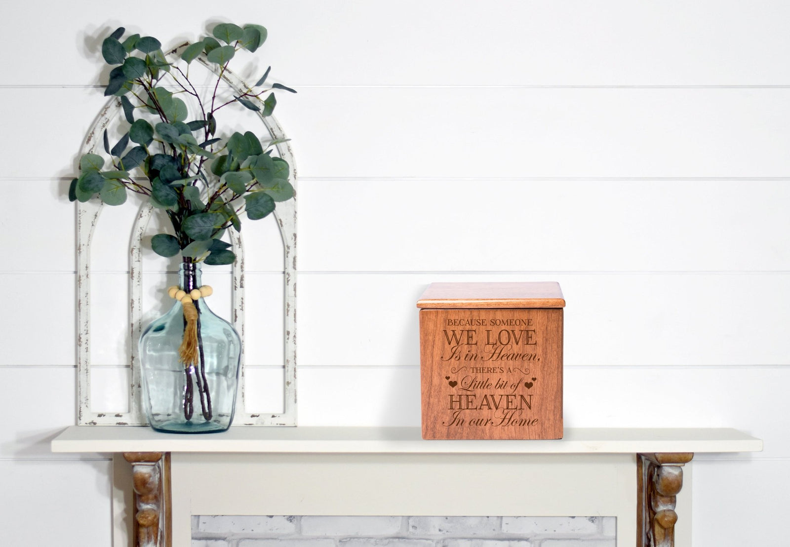 Funeral Wooden Decorative Tabletop Keepsake Urn Box