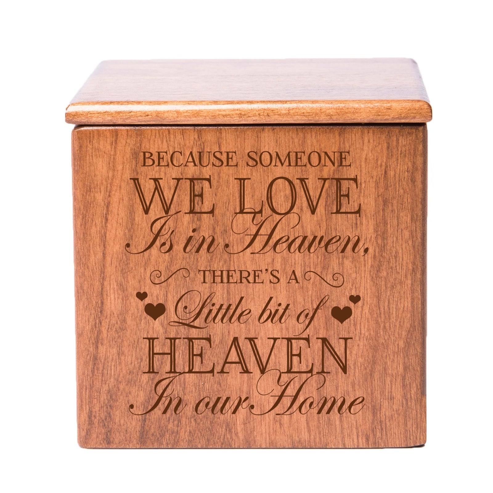 Decorative Memorial Tabletop Wooden Urn Box for Human Ashes
