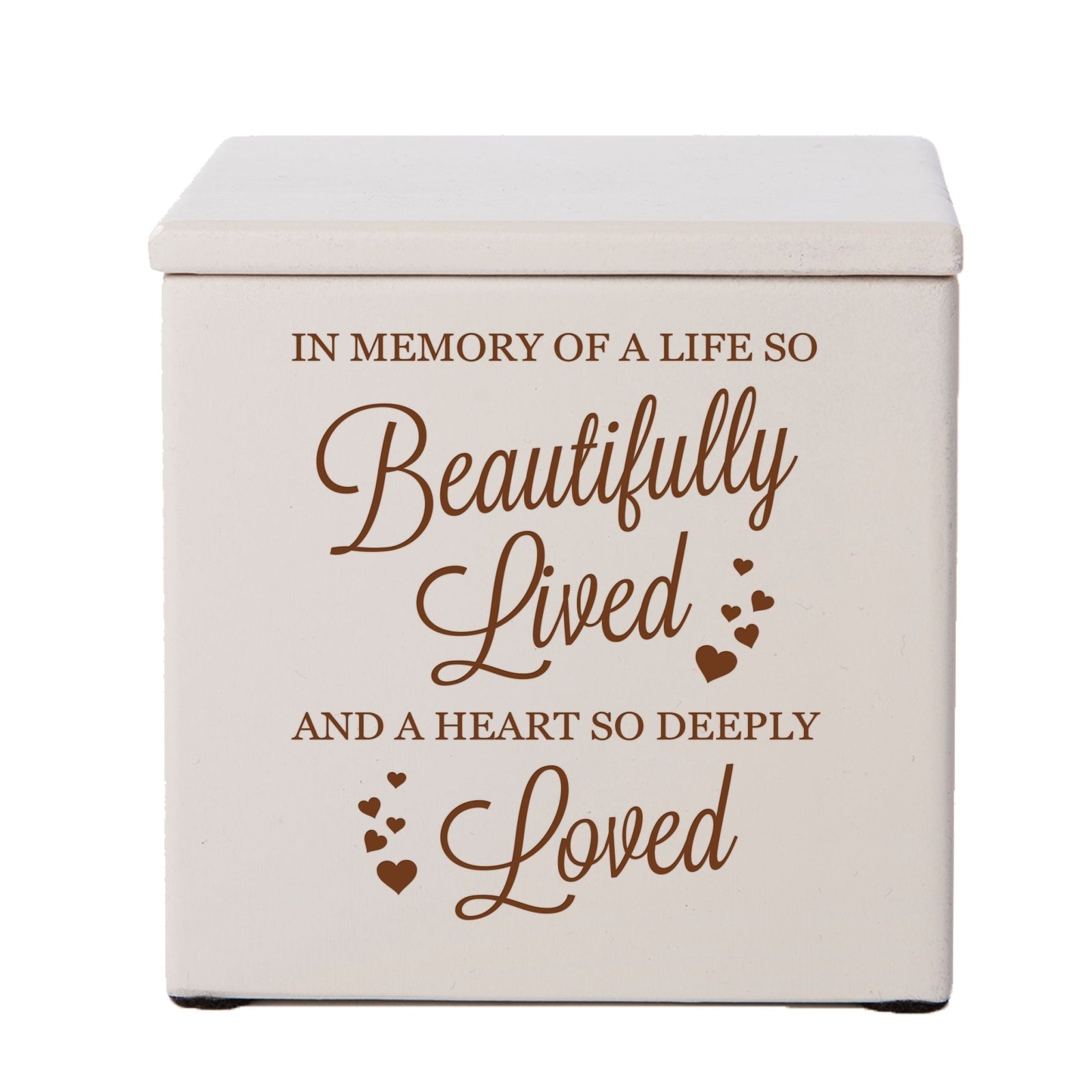 Engraved Funeral Wooden Keepsake Box for Beloved Memories