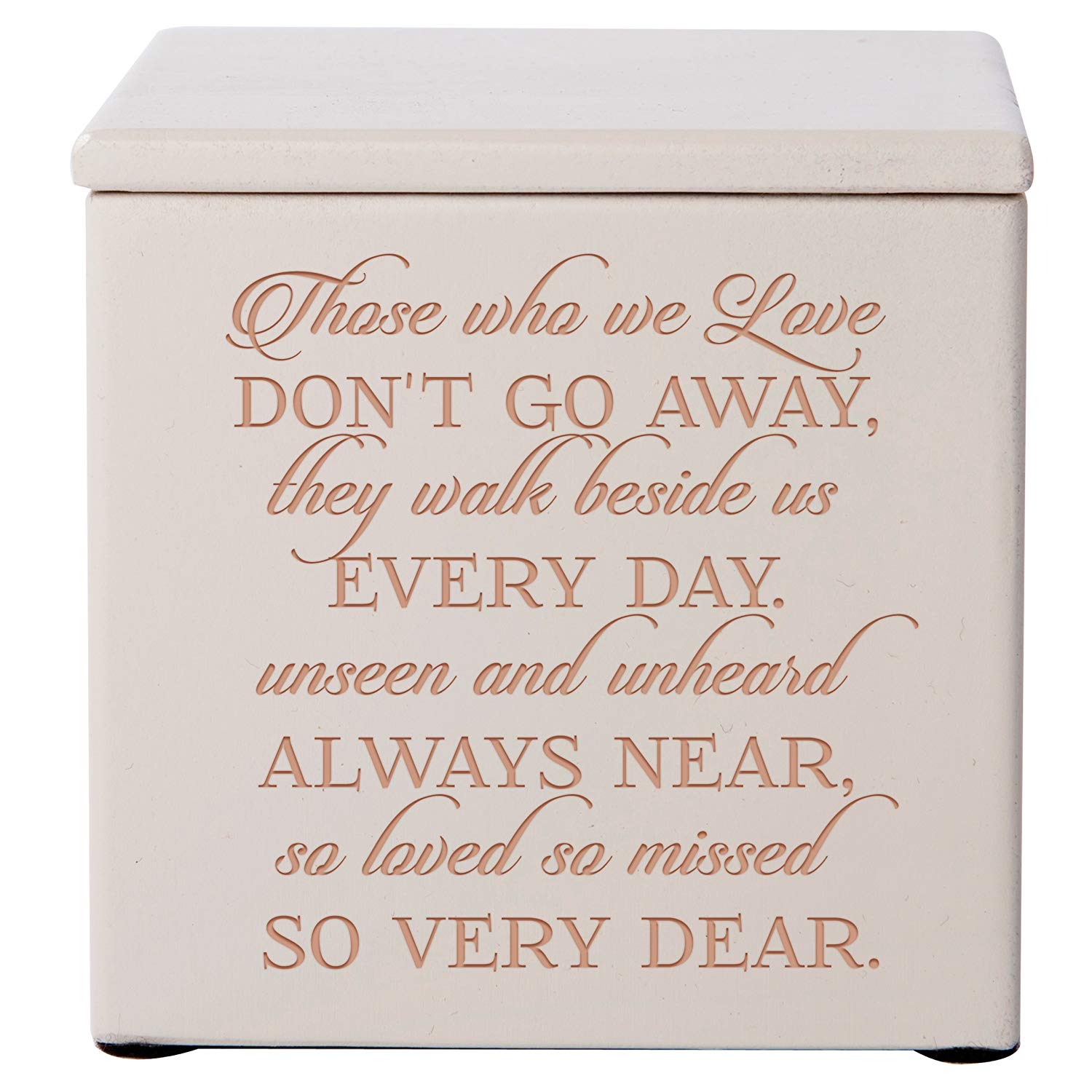Tabletop Memorial Wooden Urn Box with Engraving for Ashes