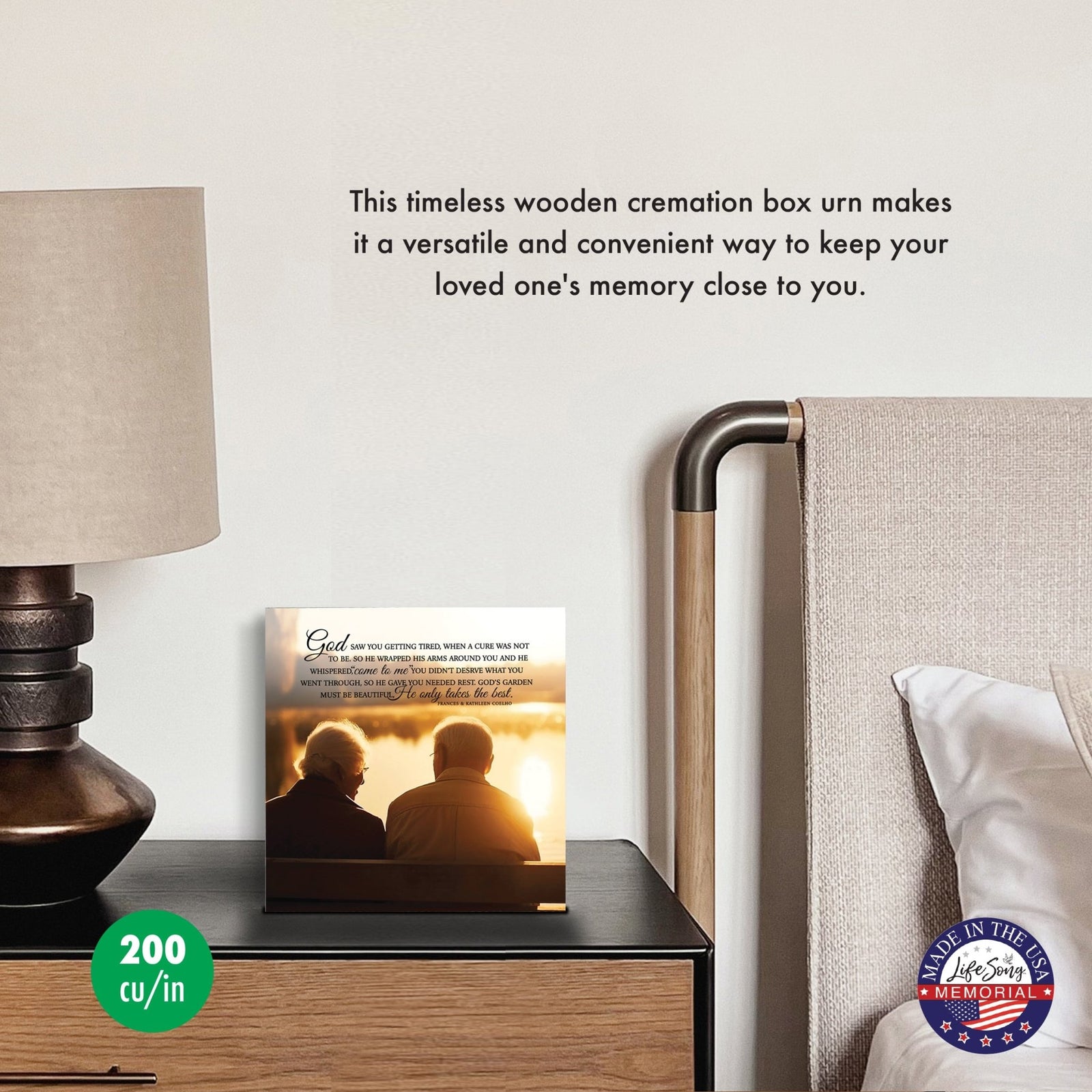 Wooden Cremation Urn for Adult Ashes – Elegant Wood Keepsake Urn & Sympathy Gift - LifeSong Milestones