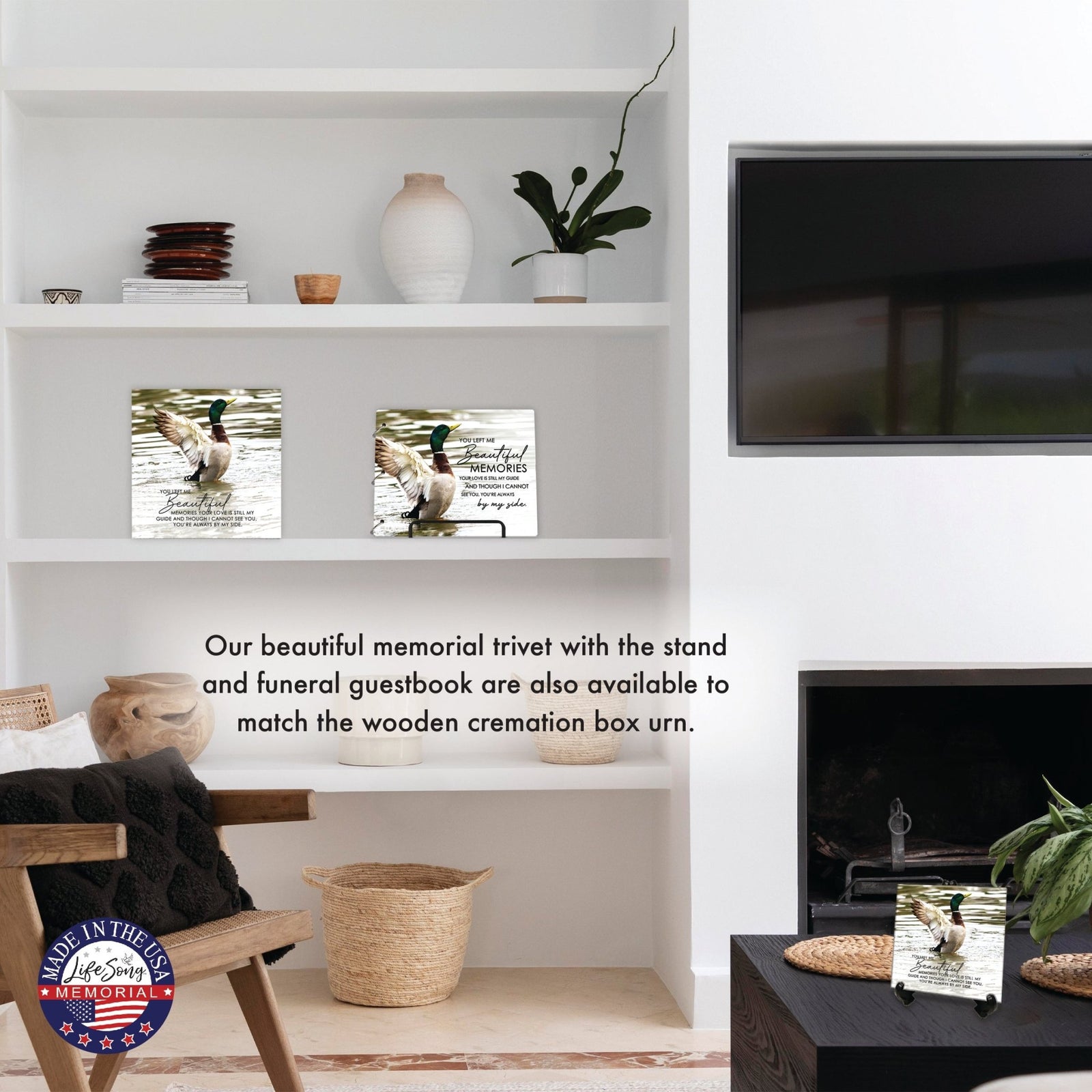 Wooden Cremation Urn – Memorial Keepsake for Human Ashes – “You Left Me Beautiful Memories” - LifeSong Milestones