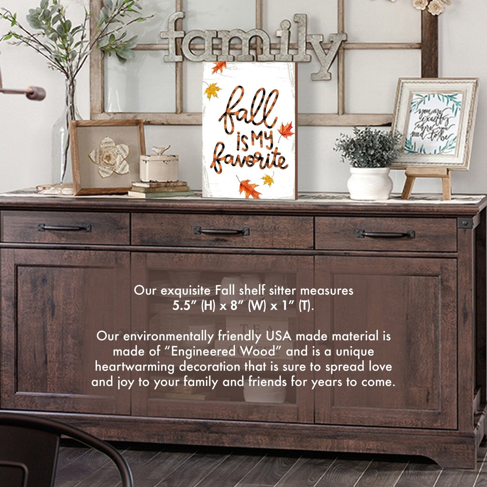Wooden Fall Shelf Décor and Tabletop Signs for Home Decor - LifeSong Milestones
