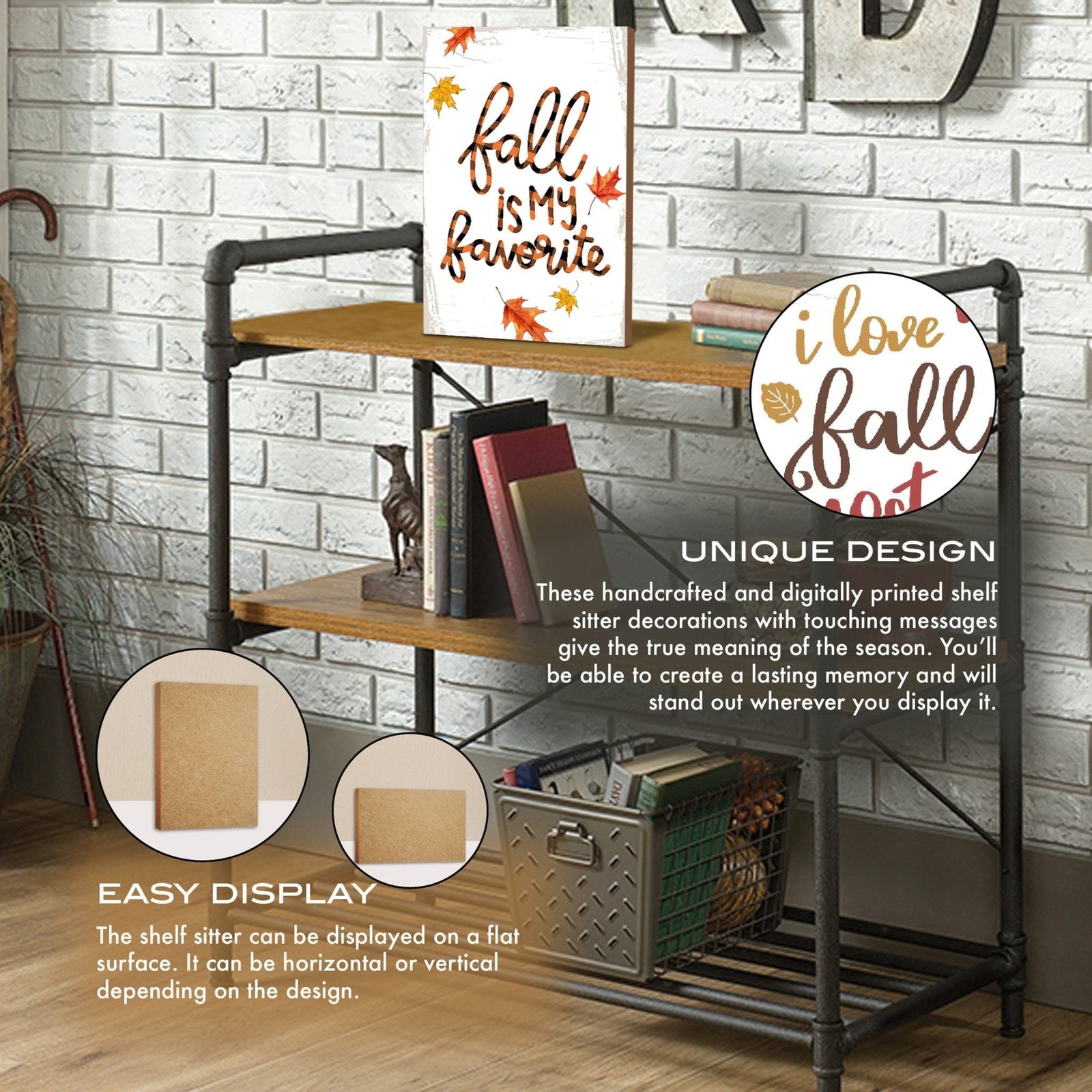 Wooden Fall Shelf Décor and Tabletop Signs for Home Decor - LifeSong Milestones
