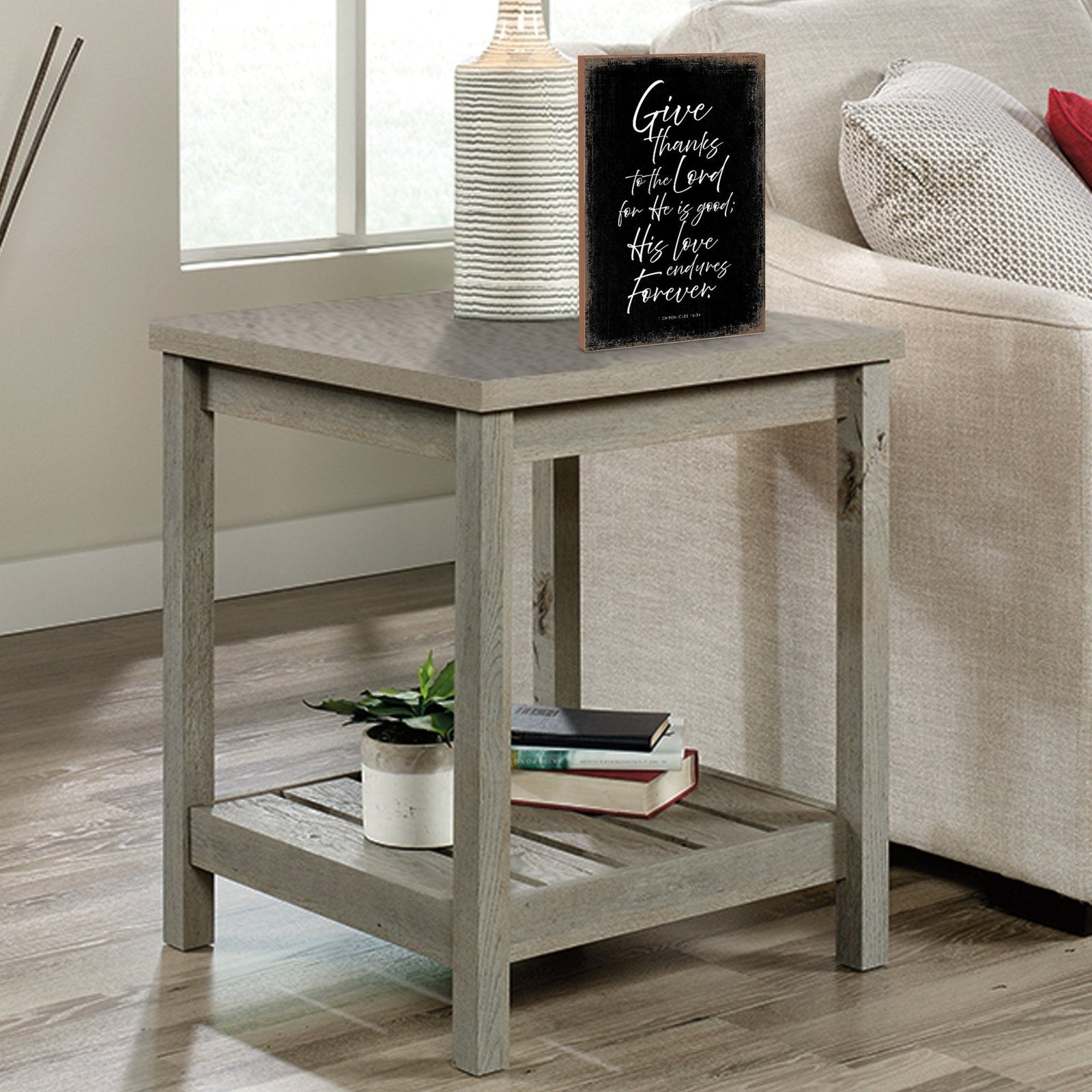Wooden Fall Shelf Décor and Tabletop Signs for Home Decor - Give Thanks To The Lord - LifeSong Milestones