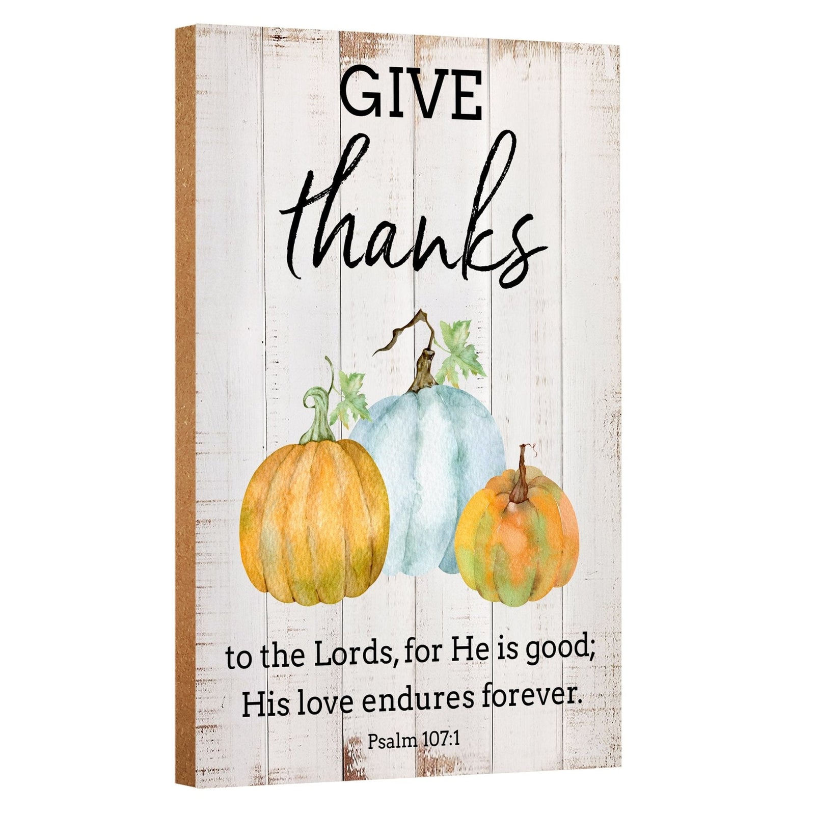 Wooden Fall Shelf Décor and Tabletop Signs for Home Decor - Give Thanks To The Lord - LifeSong Milestones