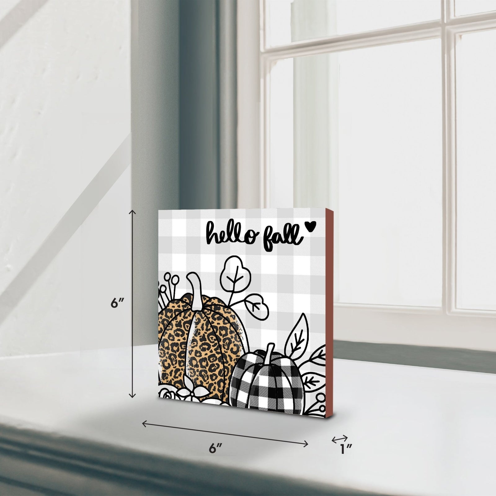 Wooden Fall Themed Unique Shelf Décor and Tabletop Signs - Hello Fall - LifeSong Milestones