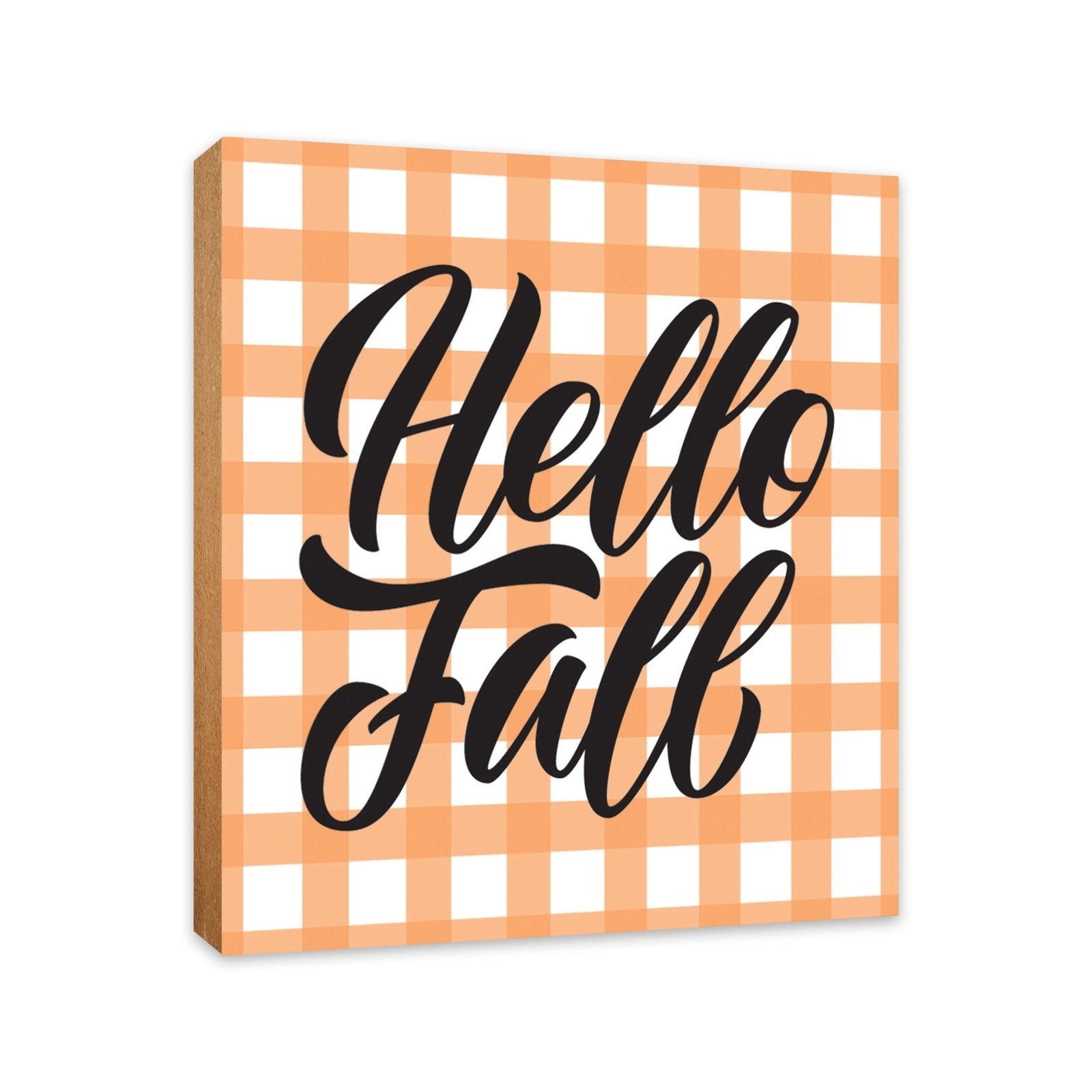Wooden Fall Themed Unique Shelf Décor and Tabletop Signs - Hello Fall - LifeSong Milestones