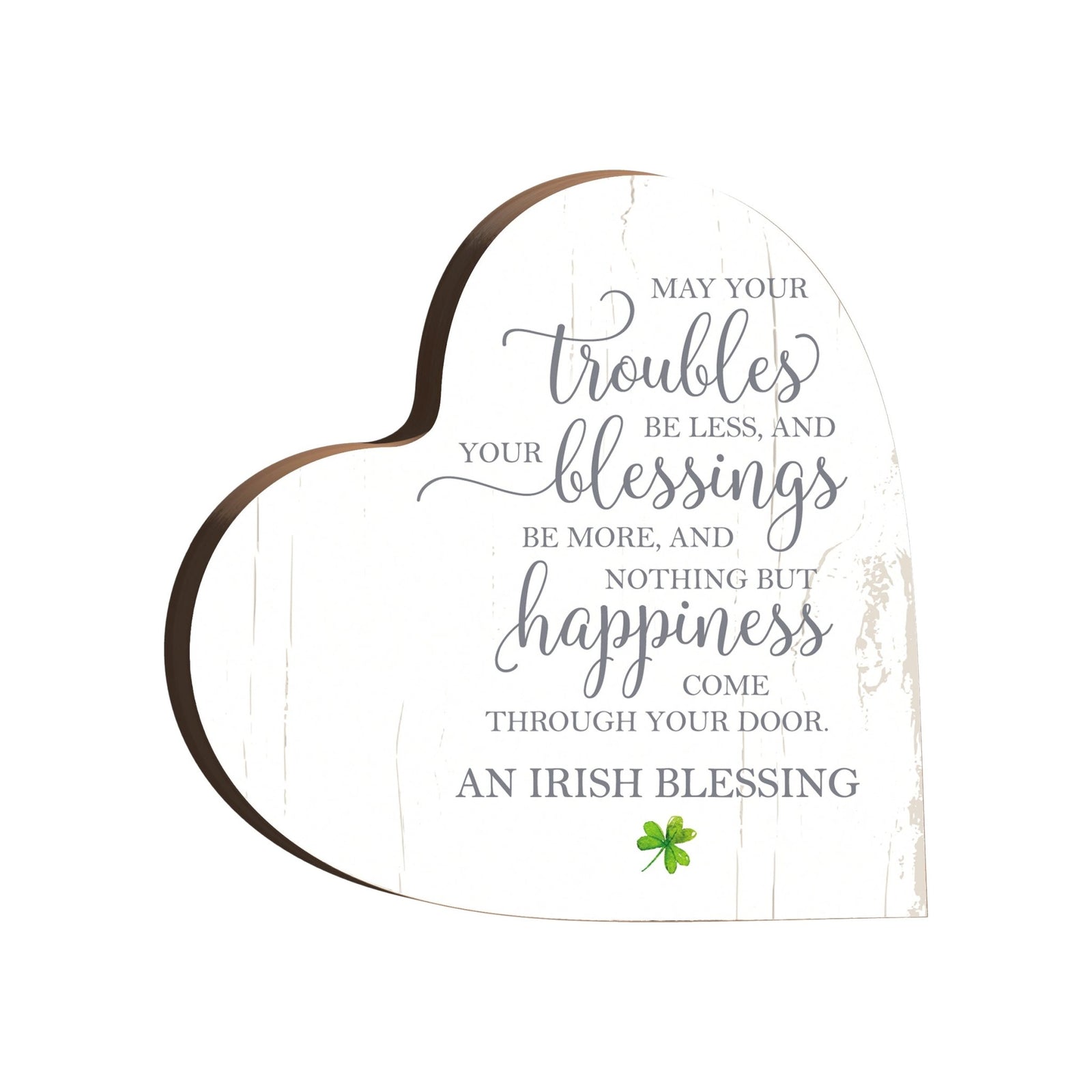 Wooden Inspirational Heart Block Sign for Home Decorations - LifeSong Milestones